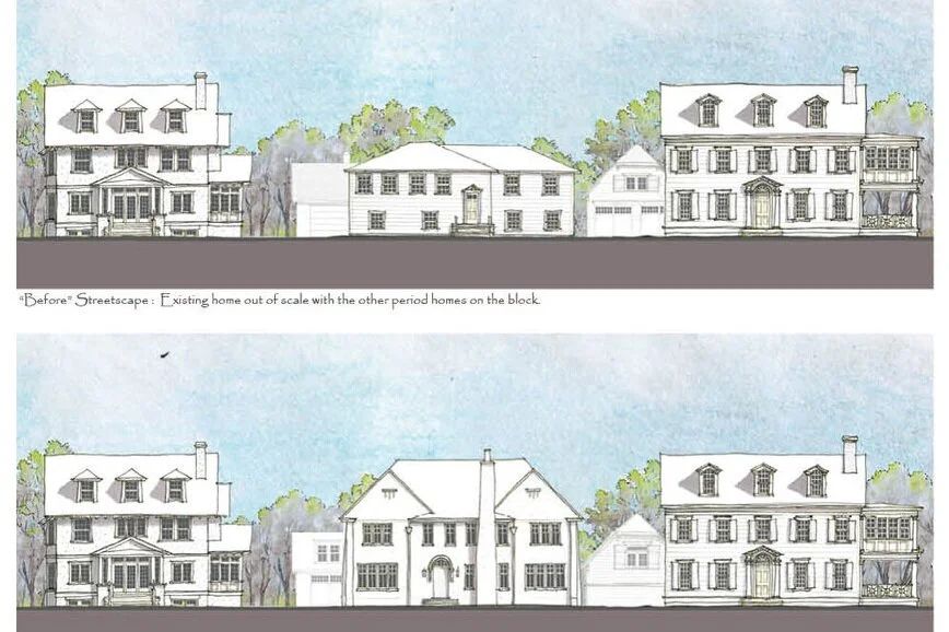 Before and After street scapes.