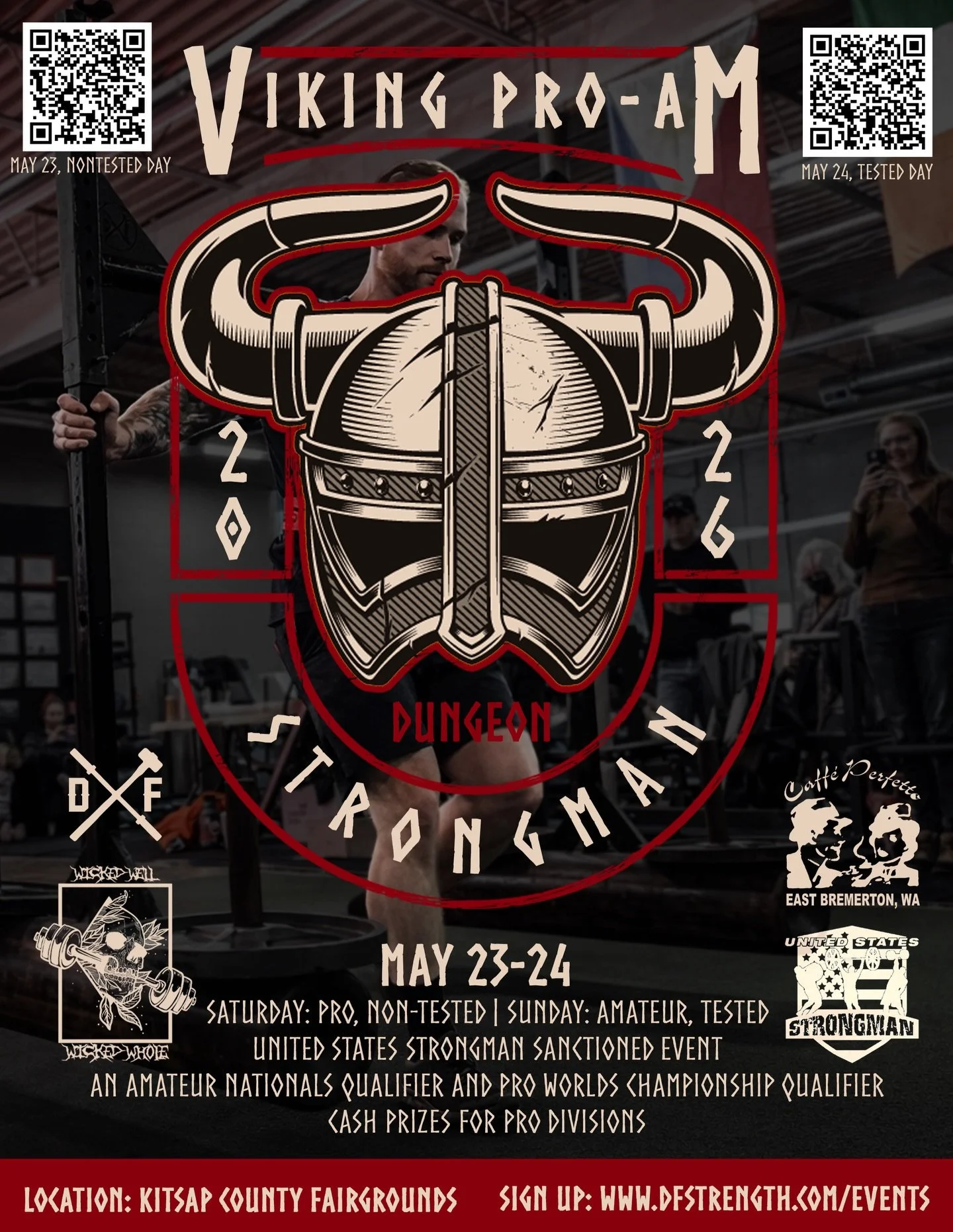 VIKING PRO-AM STRONGMAN 2026 ⚔️

This isn&rsquo;t for everyone.
This is for the ones who want more.

May 23&ndash;24, the strongest step onto the field at Kitsap County Fairgrounds to earn their place.

🏆 Amateur Nationals Qualifier
🏆 Pro Worlds Qu