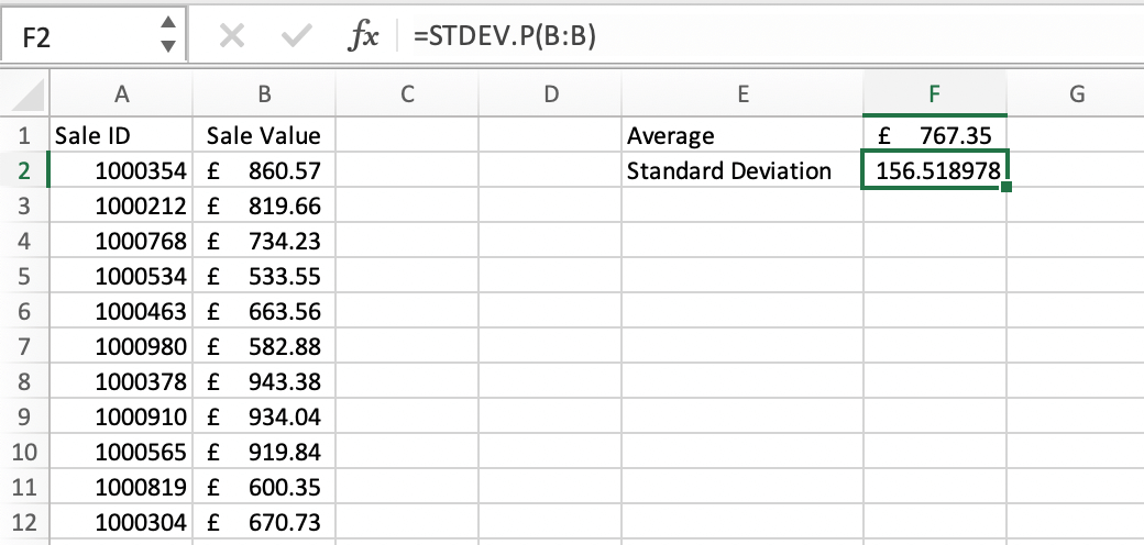 Calculating Standard Deviation In Excel Dataminded Data Analytics For Online Business Owners