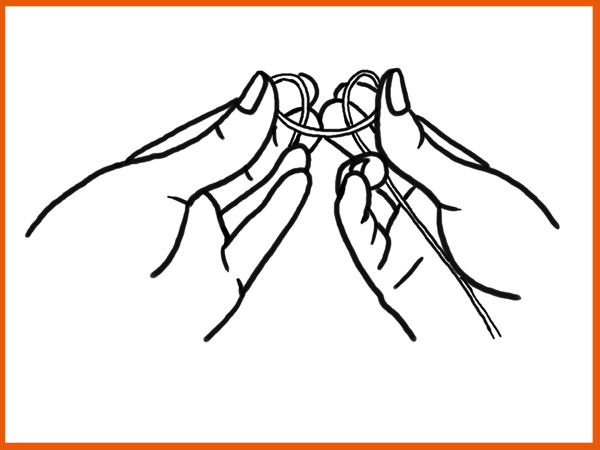 Step B - Make a second loop with both of the tails to the back.