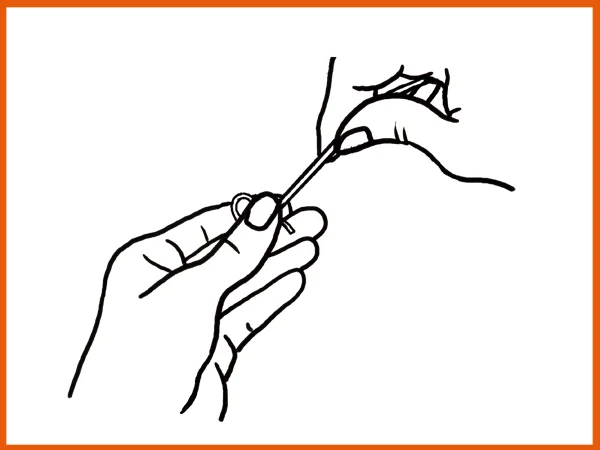 Step D - Pull the second loop tight.