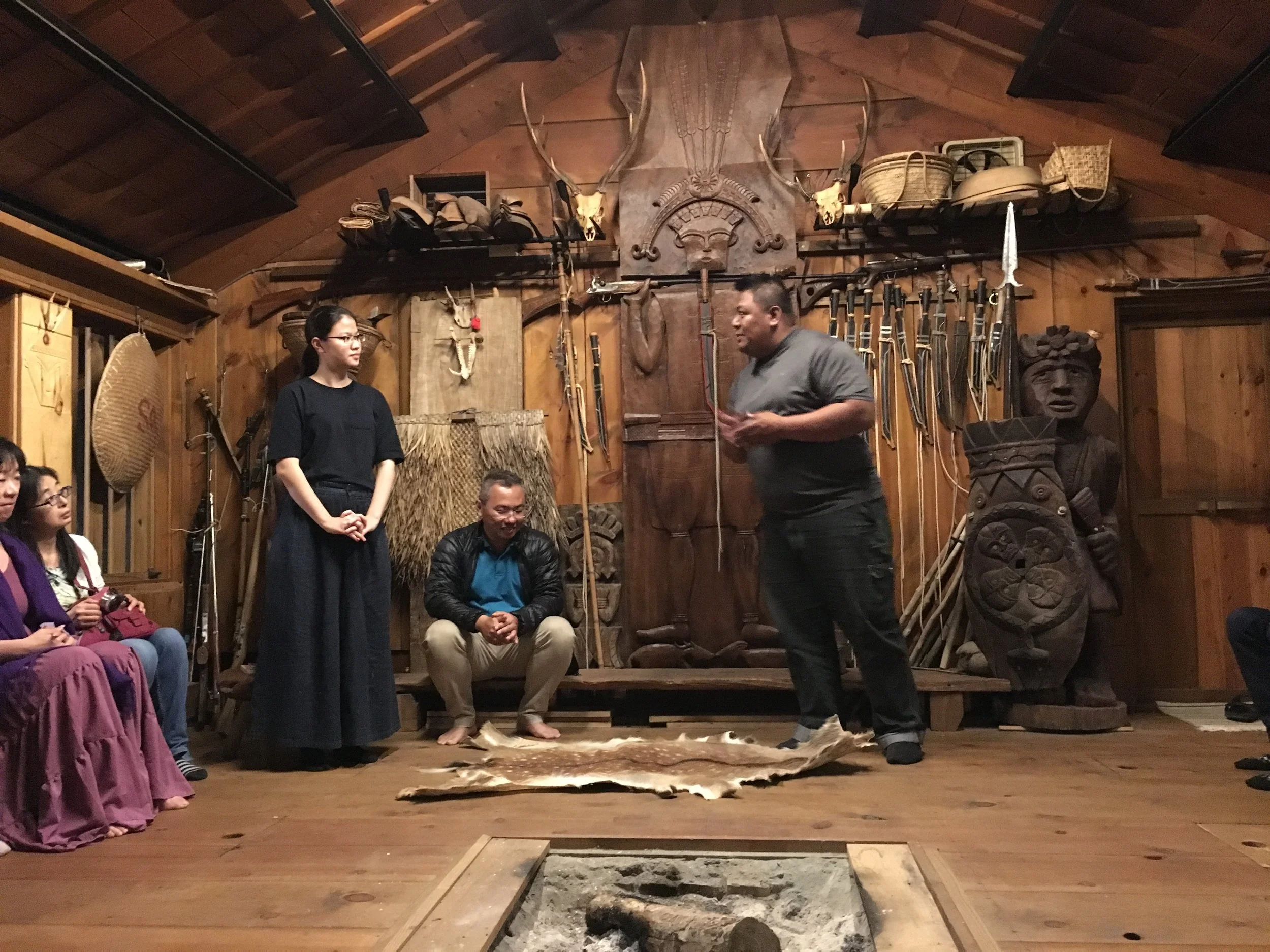 Chen Airi interpreting for the Head of the Village Council.