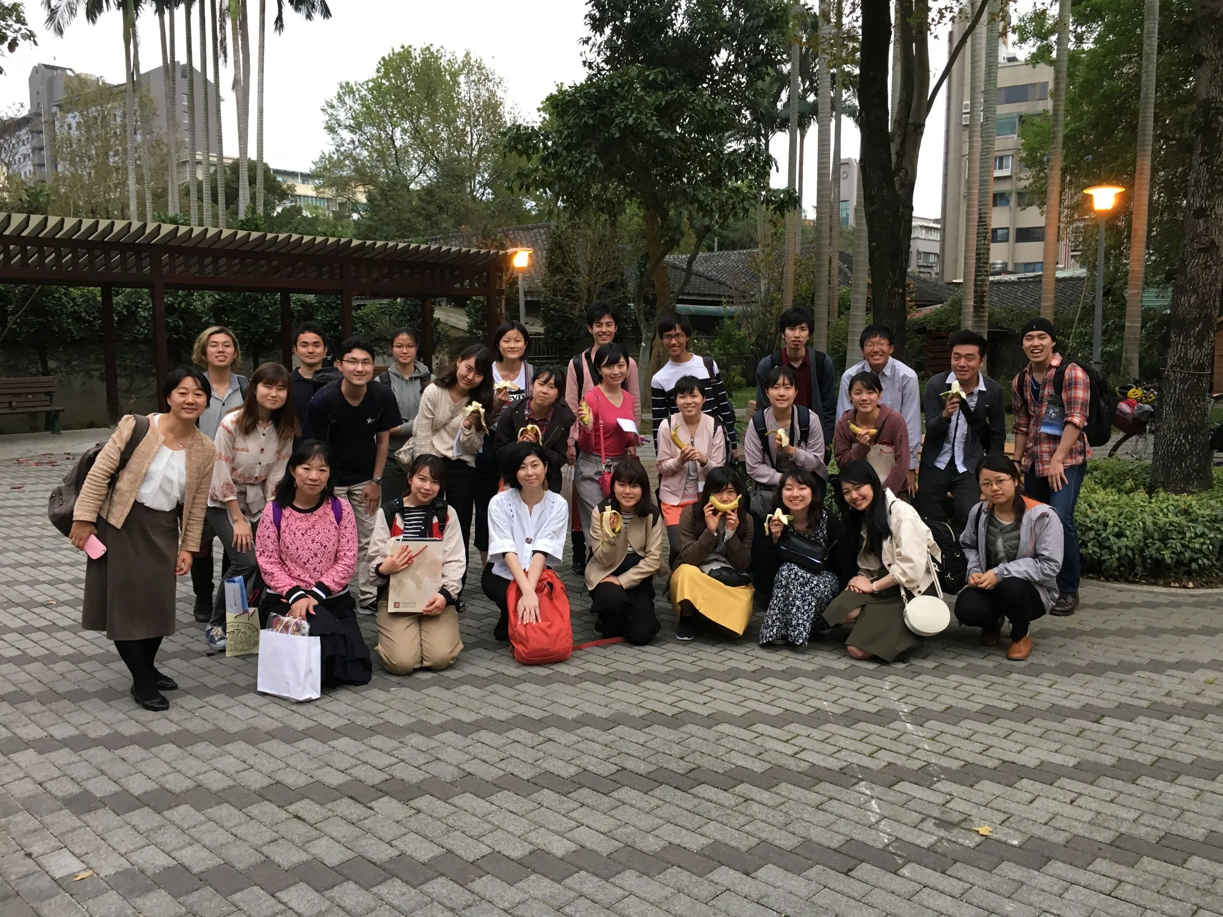 With Ms. Sumiki Hikari in a park in an old district of central Taipei – Japanese era houses visible in the background.