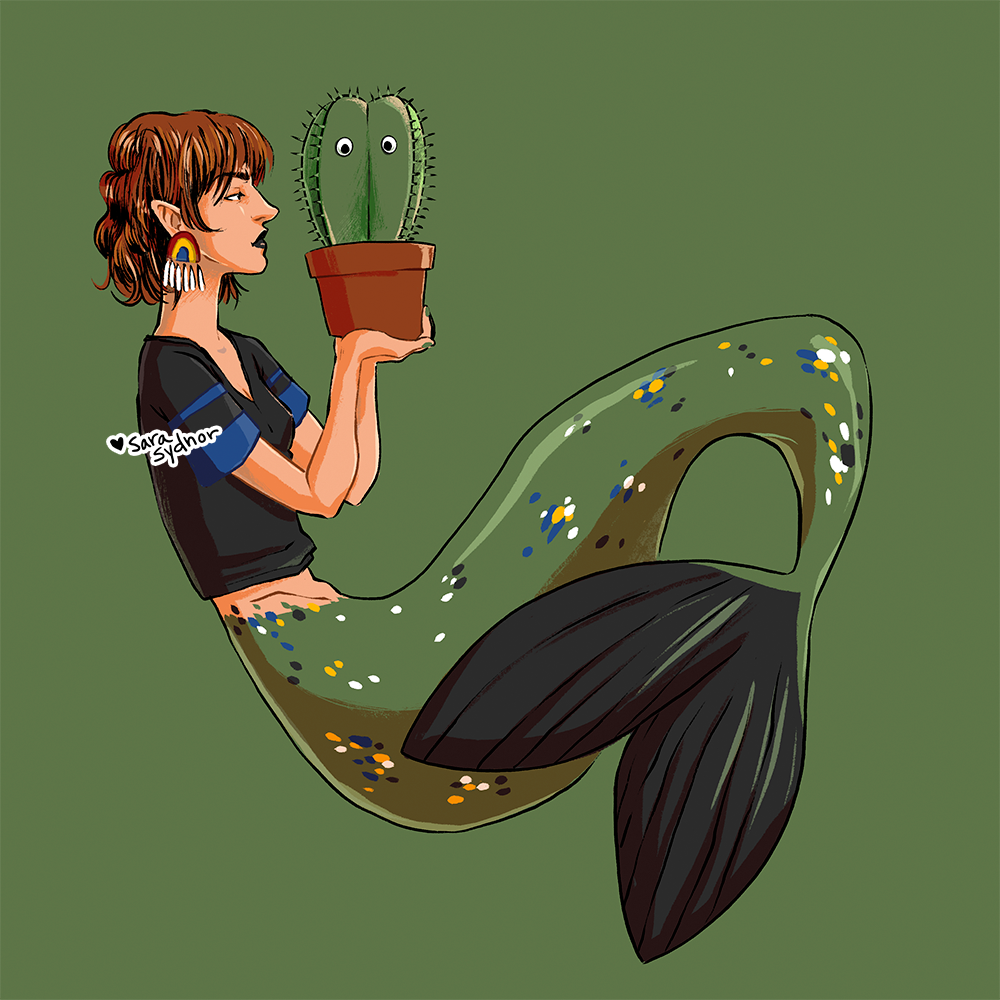 Cactus Green Mermaid