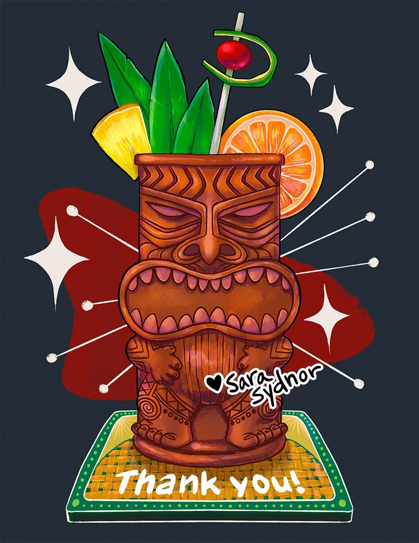 Thank you, tiki mug.