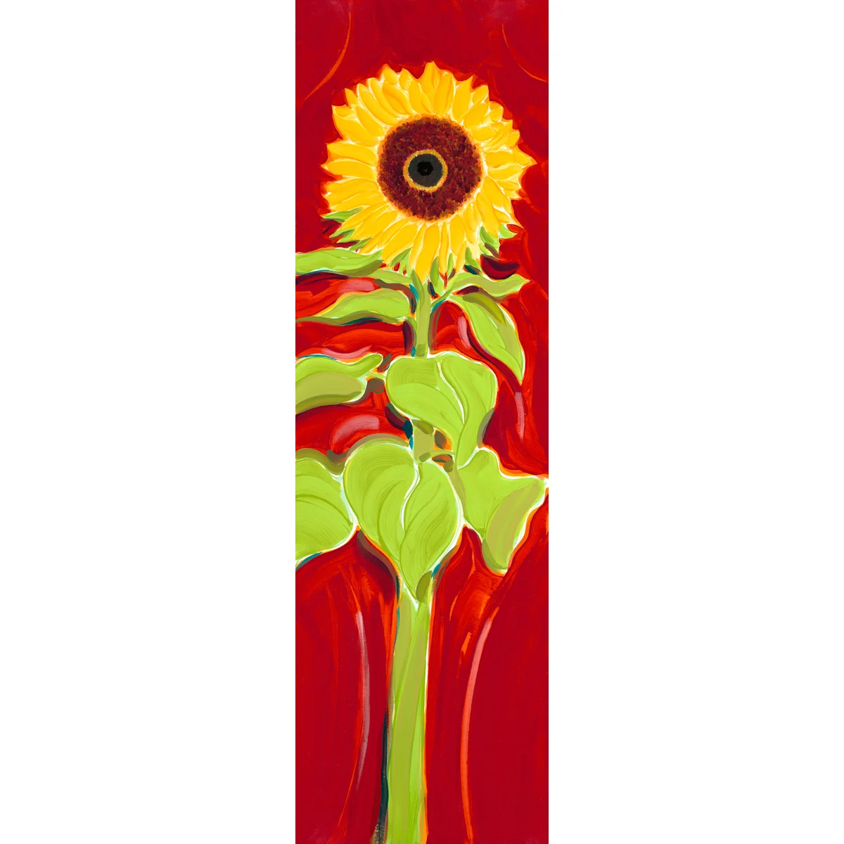 Sunflower on Red Ground