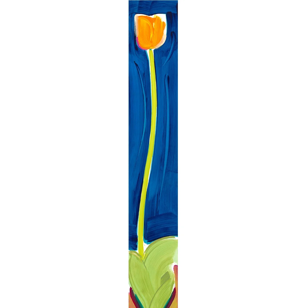 Tangerine Tulip on Electric Blue Ground