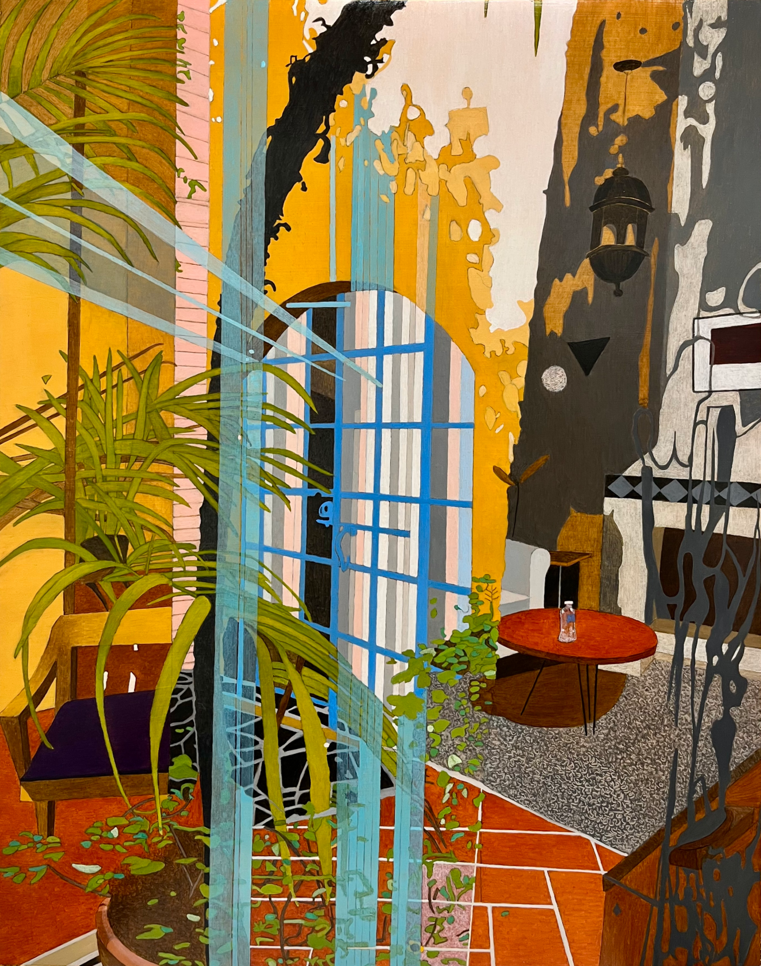  2026, 24” x 19”, oil, acrylic, graphite on Dura-Lr archival film  From a series of paintings based on a visit to San Miguel de Allende last winter. 