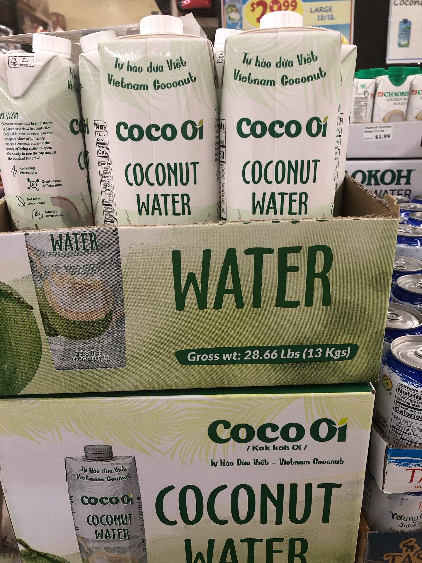 New  Vietnam brand Vietnam  Coconut Water . No pulp and very sweet and clear flavor.