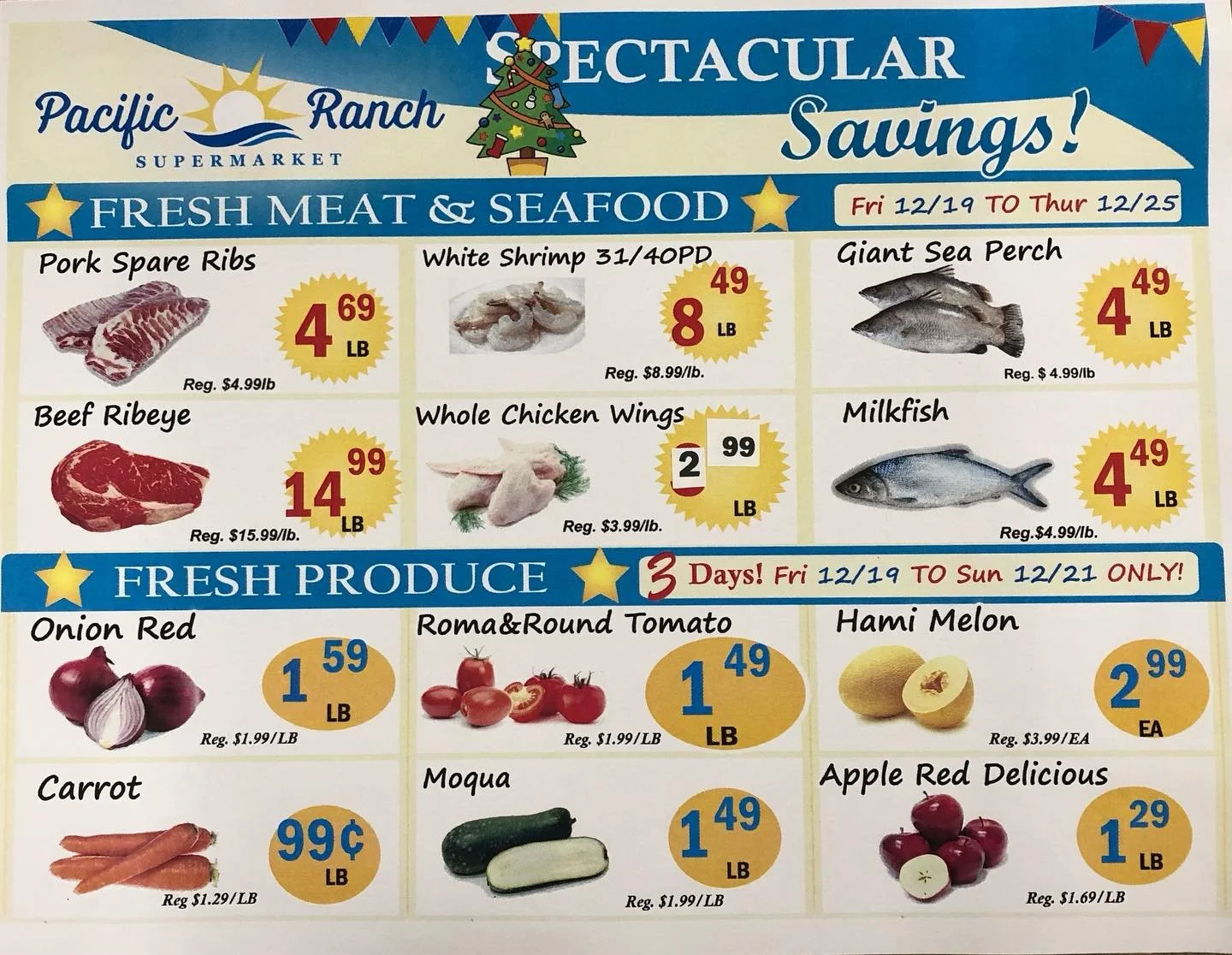 Holiday weekend sales from 12/19/2025-12/25/2025!