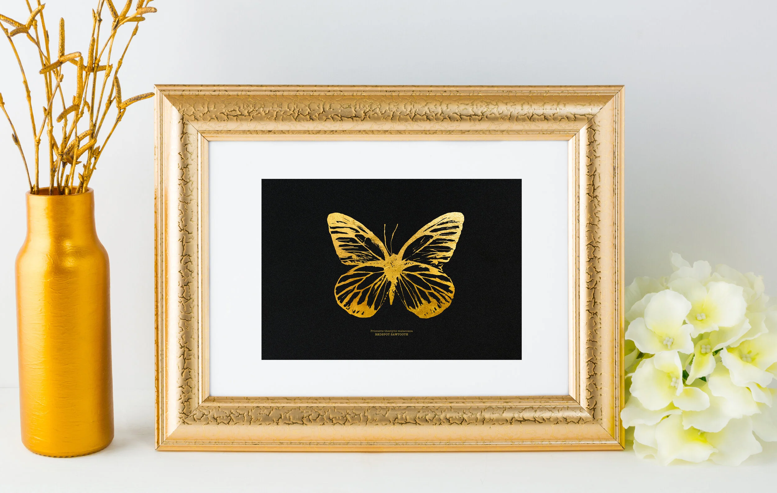 Goldfoil Butterfly Print - Redspot Sawtooth