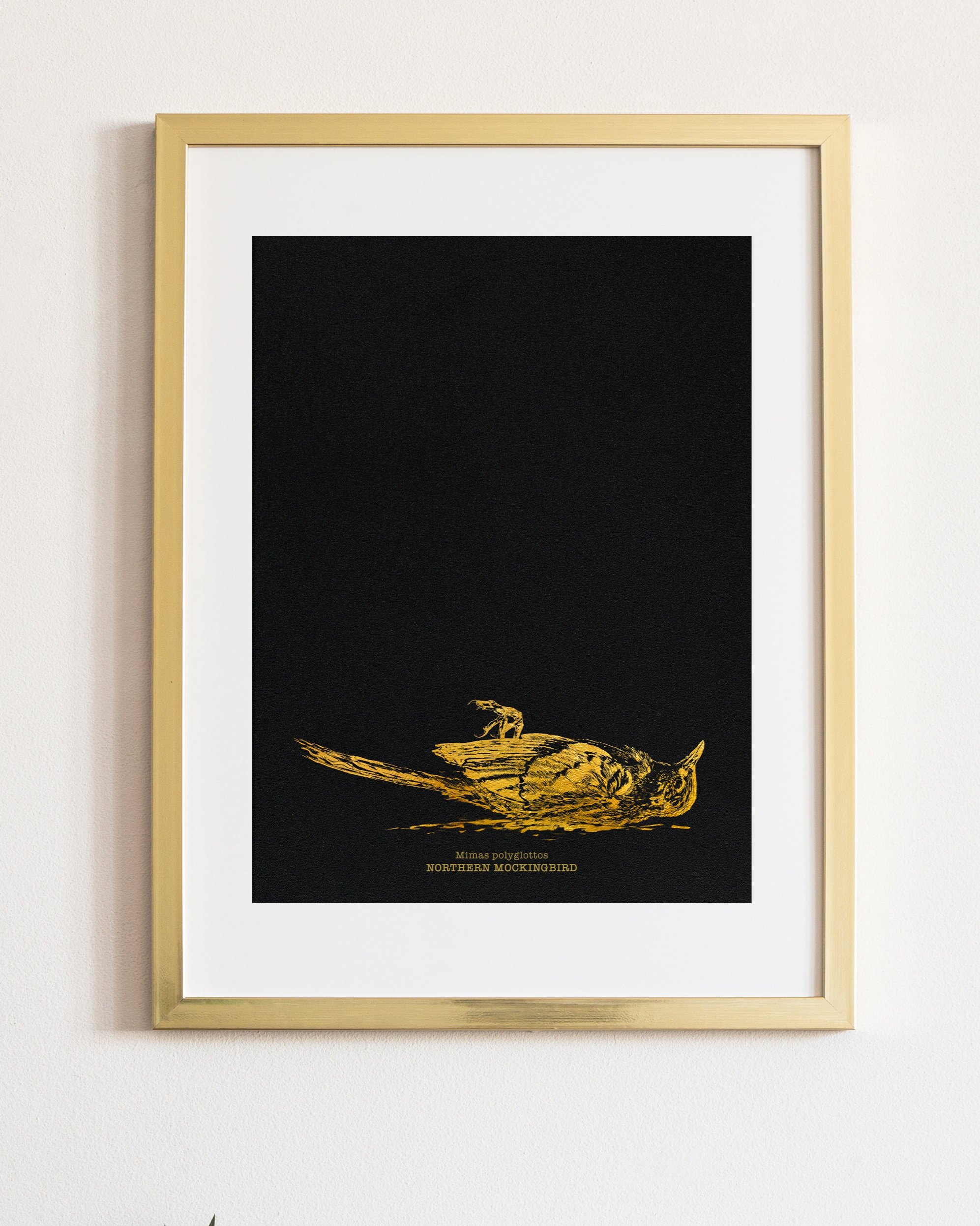 Goldfoil Mockingbird Print
