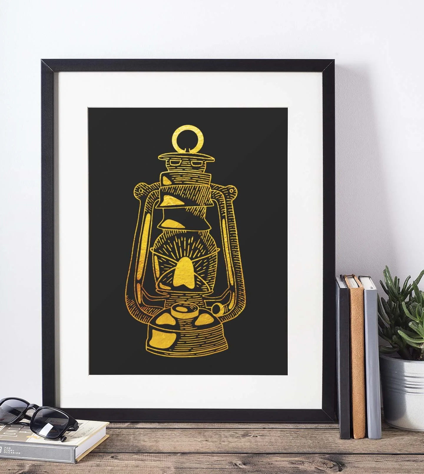 Lantern Gold Foil Print