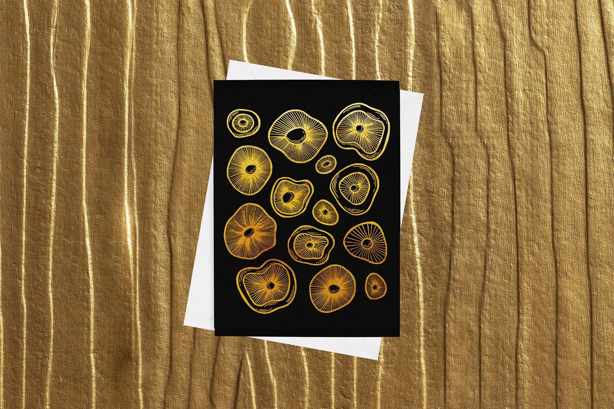 Gold Foil Card - Mushrooms