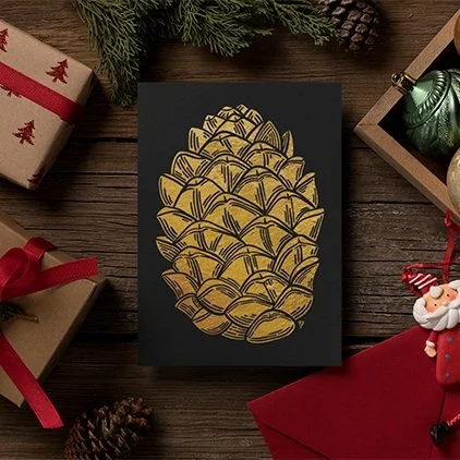 Gold Foil Card - Pinecone 