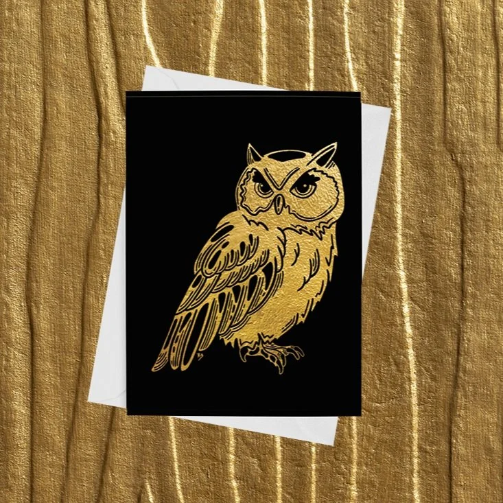 Gold Foil Card - Owl