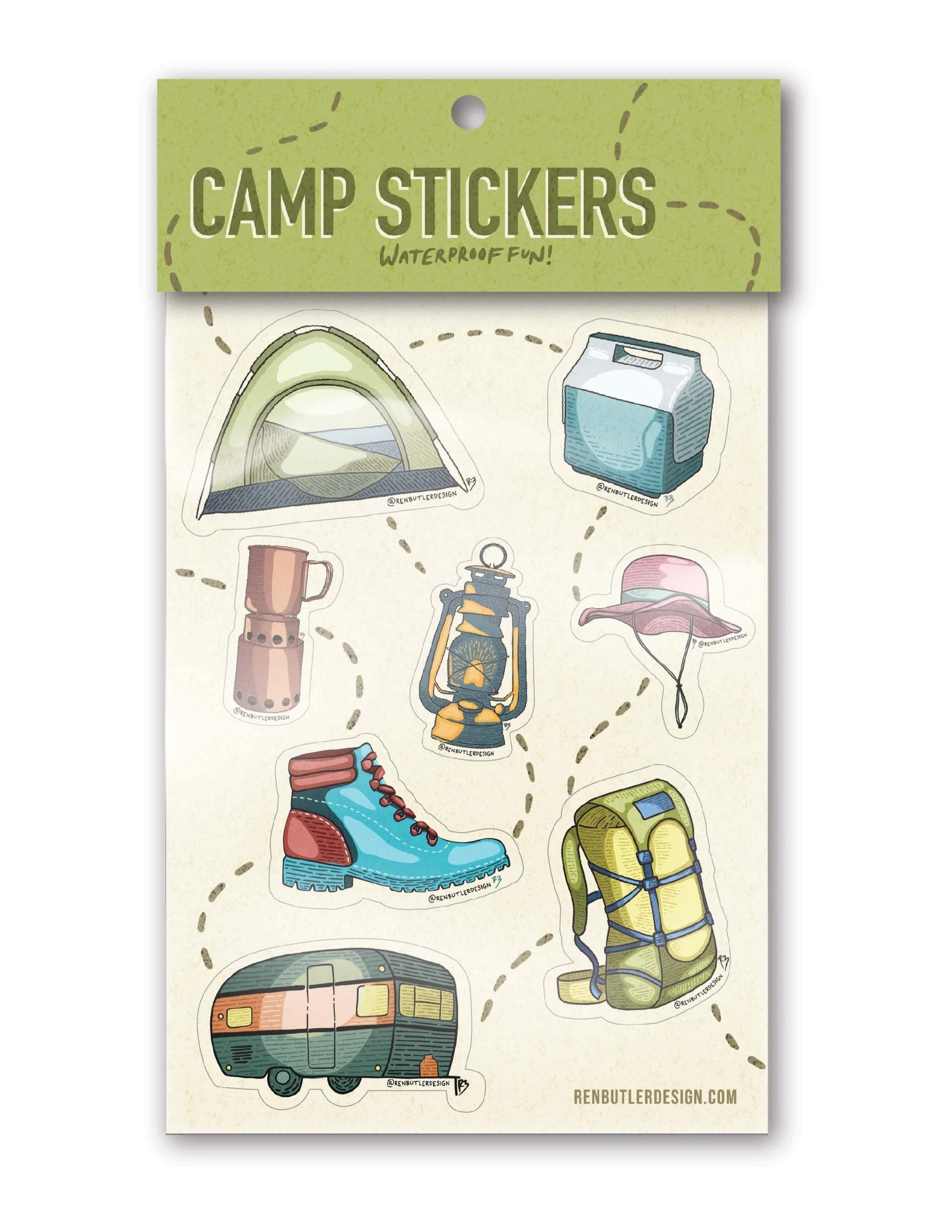 Camp Sticker Pack - Waterproof Vinyl Stickers