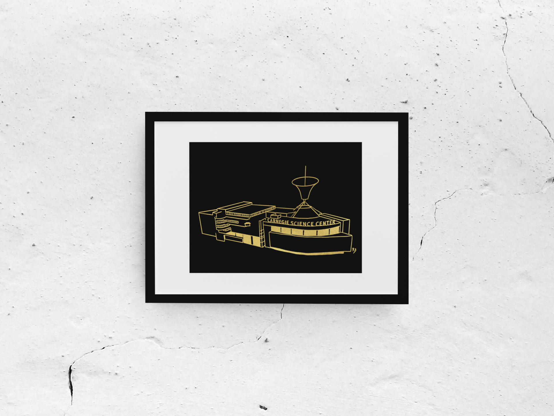 Carnegie Science Center Gold Foil Print