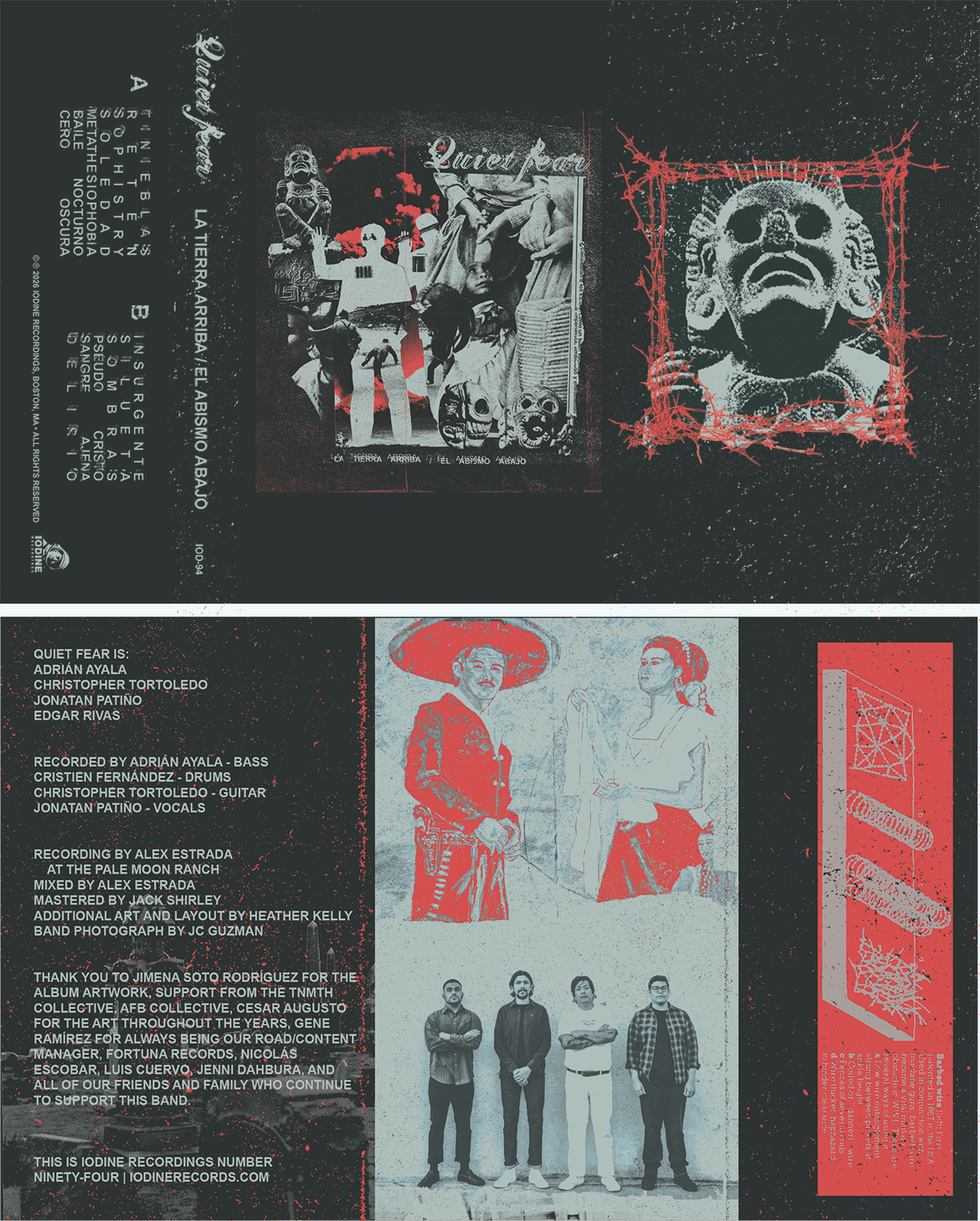  Cassette tape J-card insert for Quiet Fear - Iodine Recordings, 2026 