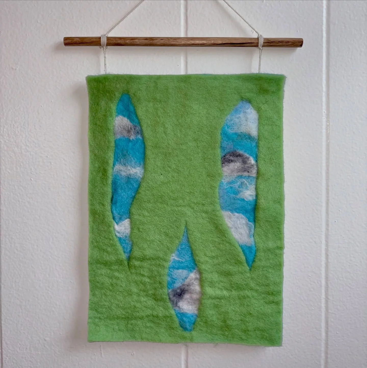 @surface_design for Collection Connection! This is one of three pieces I’ll be mailing out to other artists, and in turn will receive three different works!
‘Scratching the Surface’
Wet Felted Wool
8” x 10”
2025