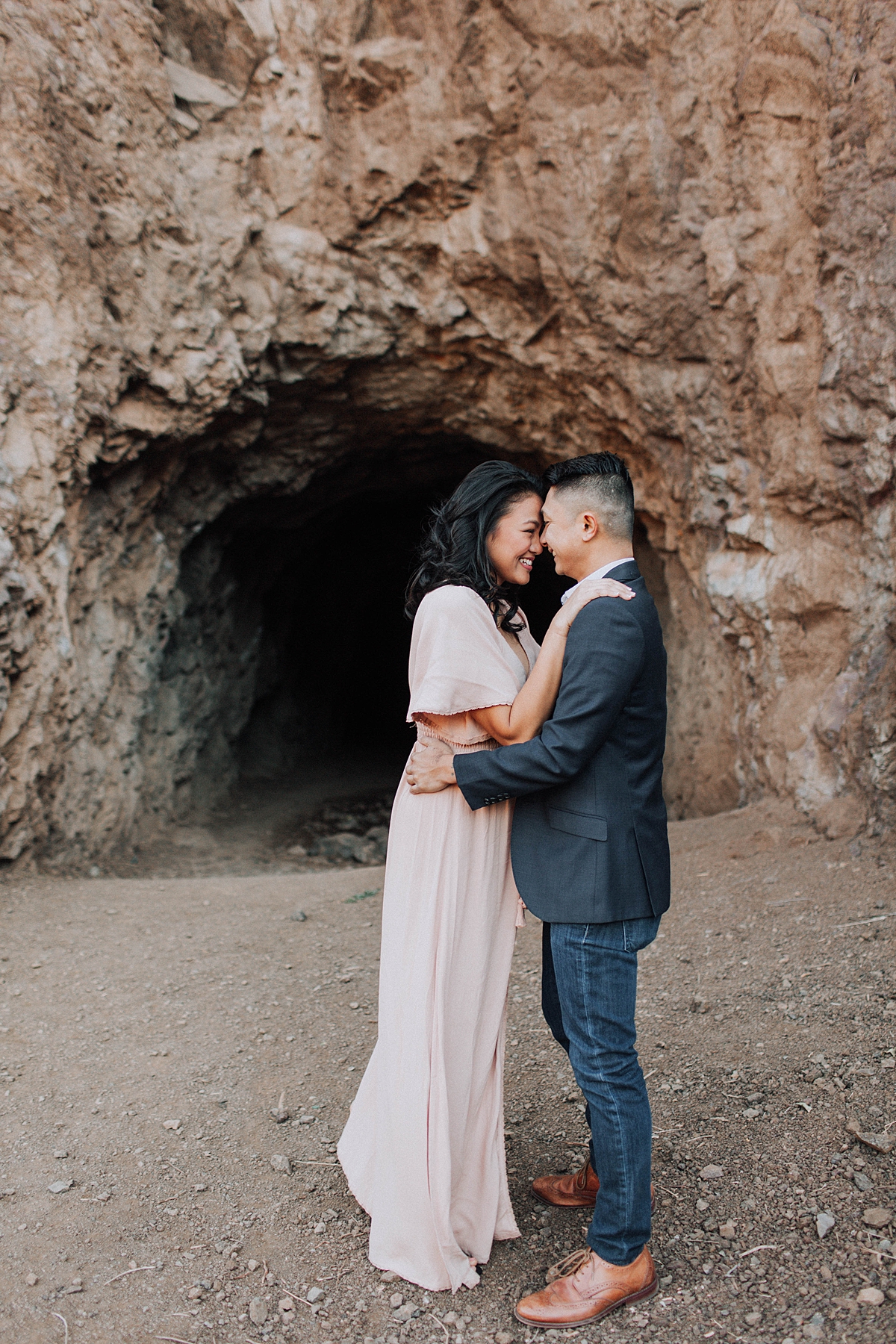 Los Angeles Romantic Outdoor Engagement Photos in the Mountains, candid engagement photos