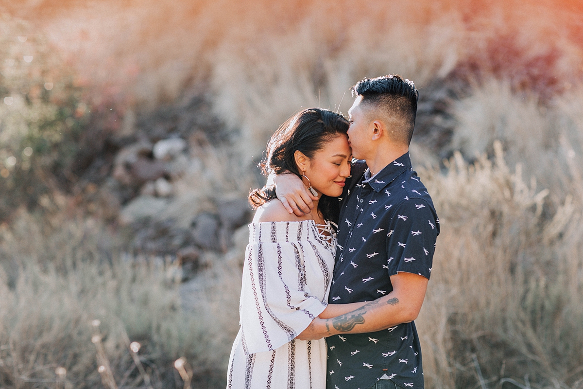 Los Angeles Romantic Outdoor Engagement Photos in the Mountains, candid engagement photos