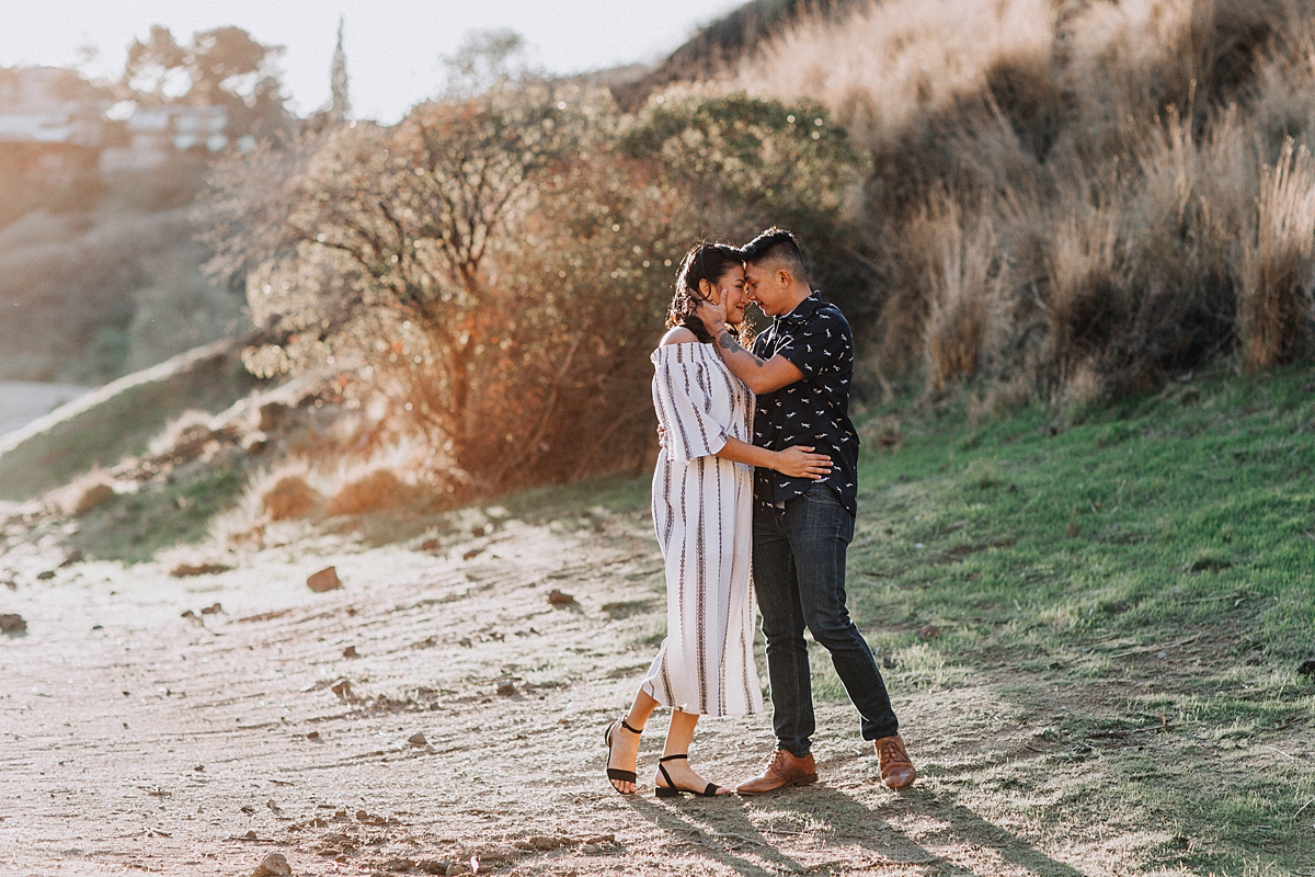 Los Angeles Romantic Outdoor Engagement Photos in the Mountains, candid engagement photos