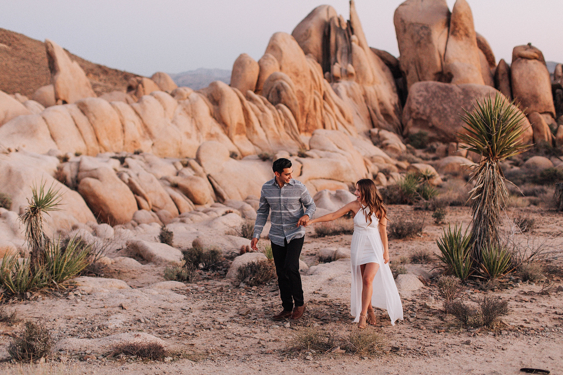 Joshua Tree Arch Rock Engagement Photos 