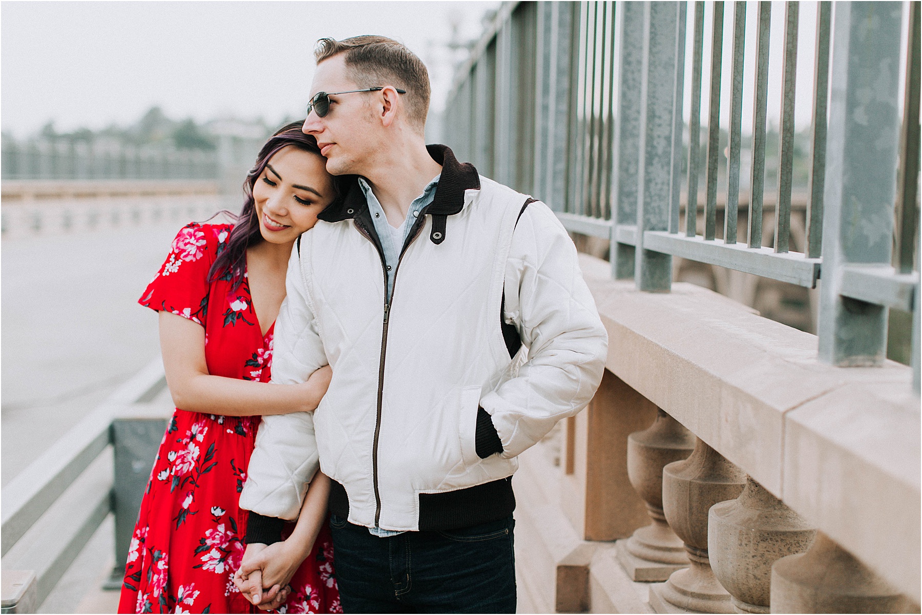 Candid Engagement Photography at the Old Town Pasadena Bridge