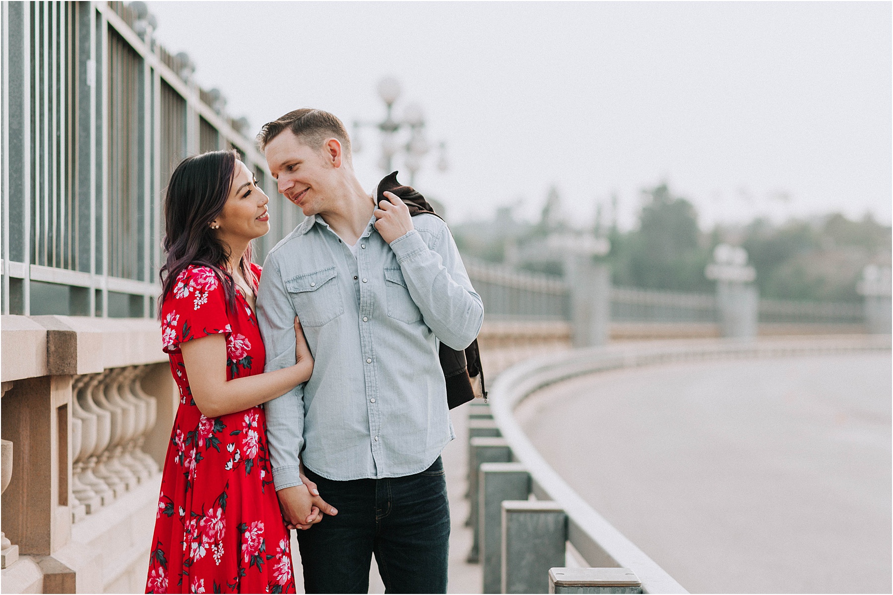 Candid Engagement Photography at the Old Town Pasadena Bridge