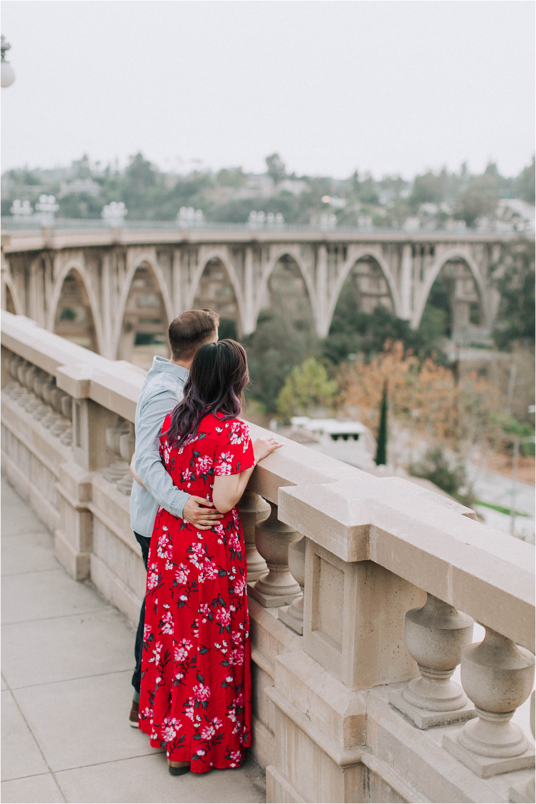 Candid Engagement Photography at the Old Town Pasadena Bridge
