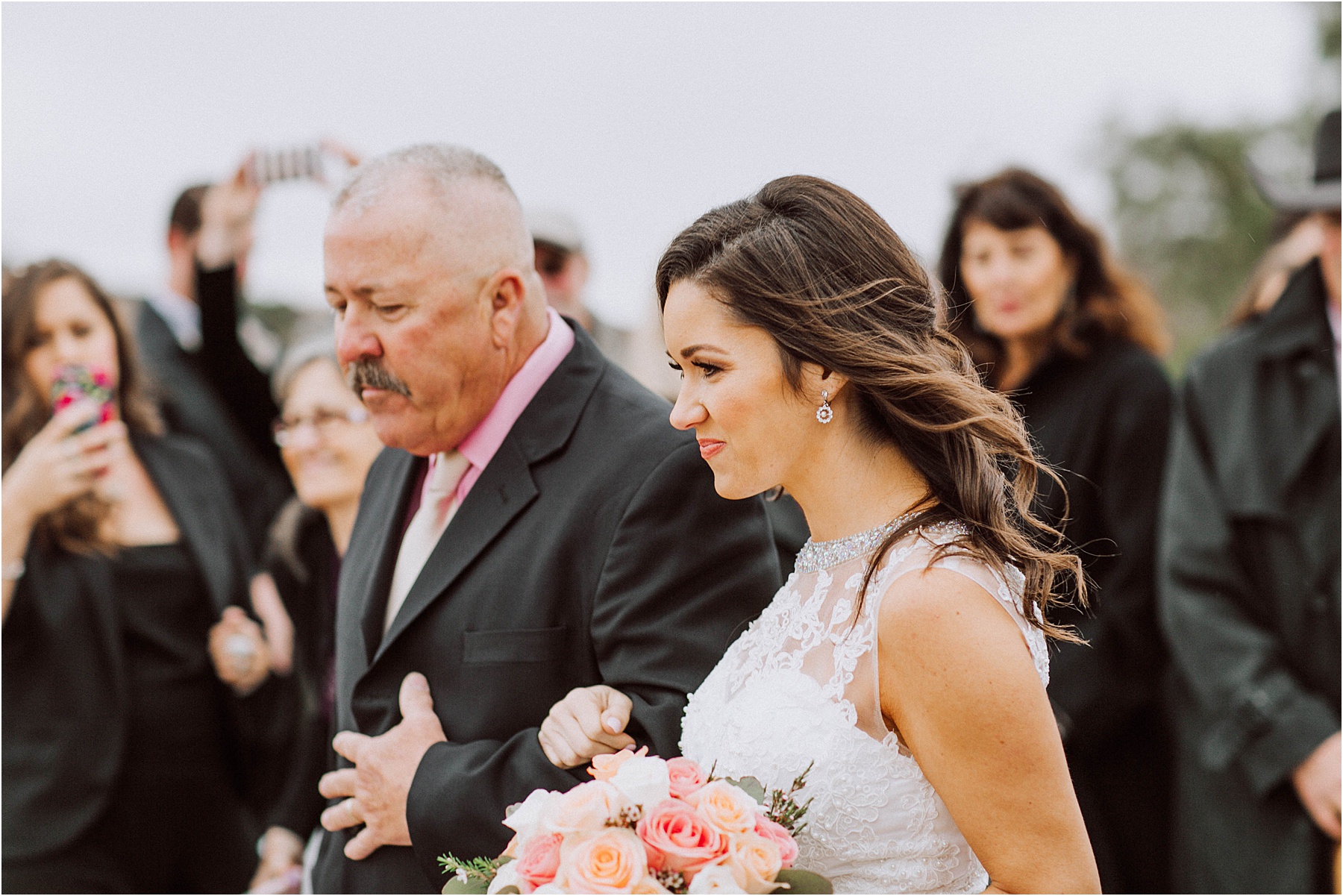 Vasquez Rocks Intimate Wedding & Elopement Photography - bride and dad aisle