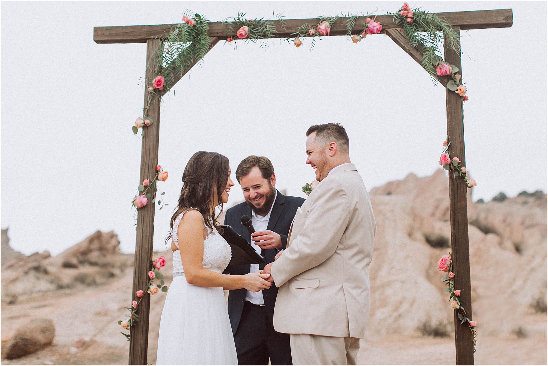 Vasquez Rocks Intimate Wedding & Elopement Photography - Vow exchange