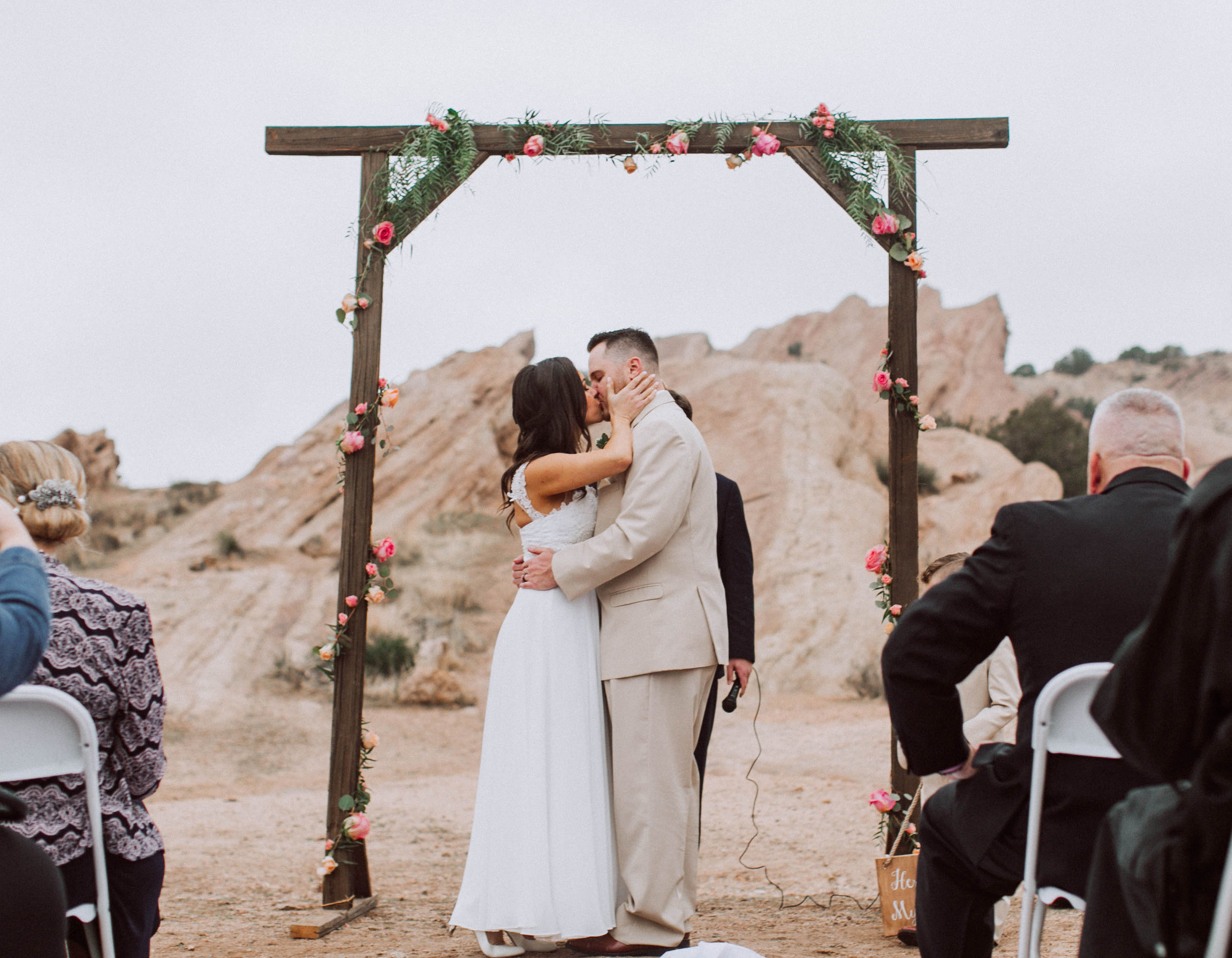 Vasquez Rocks Intimate Wedding & Elopement Photography - first kiss