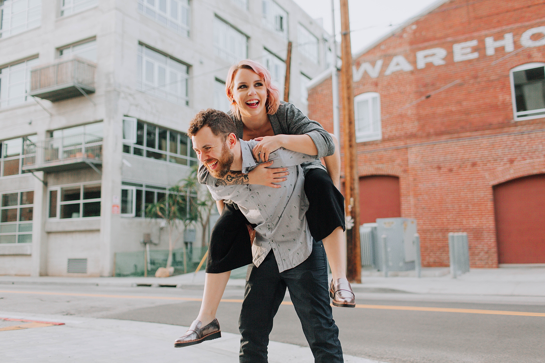 Downtown Los Angeles Engagement Photo Shoot