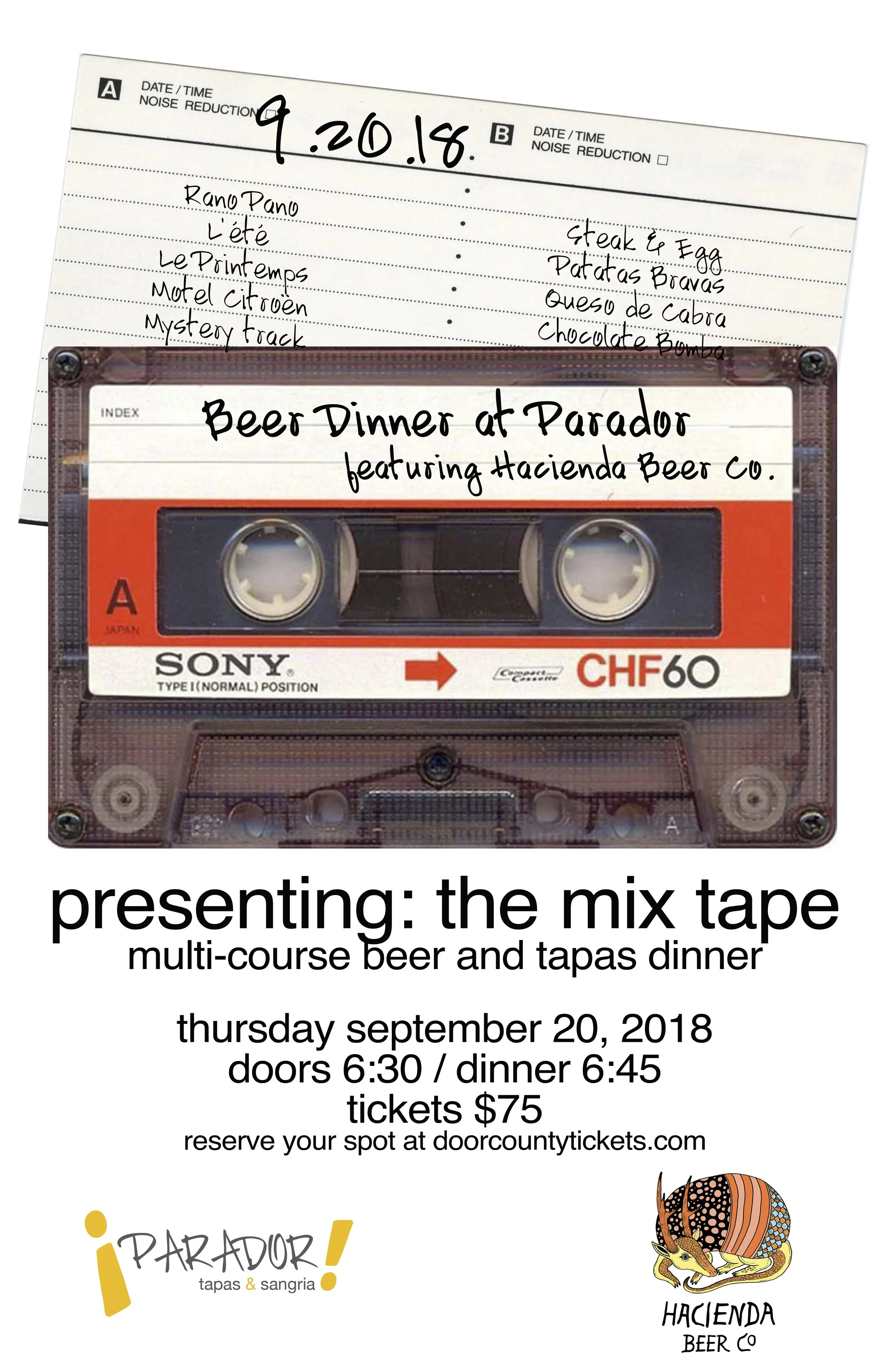 The Mix Tape: A Beer Dinner at Parador with Hacienda Beer Co.