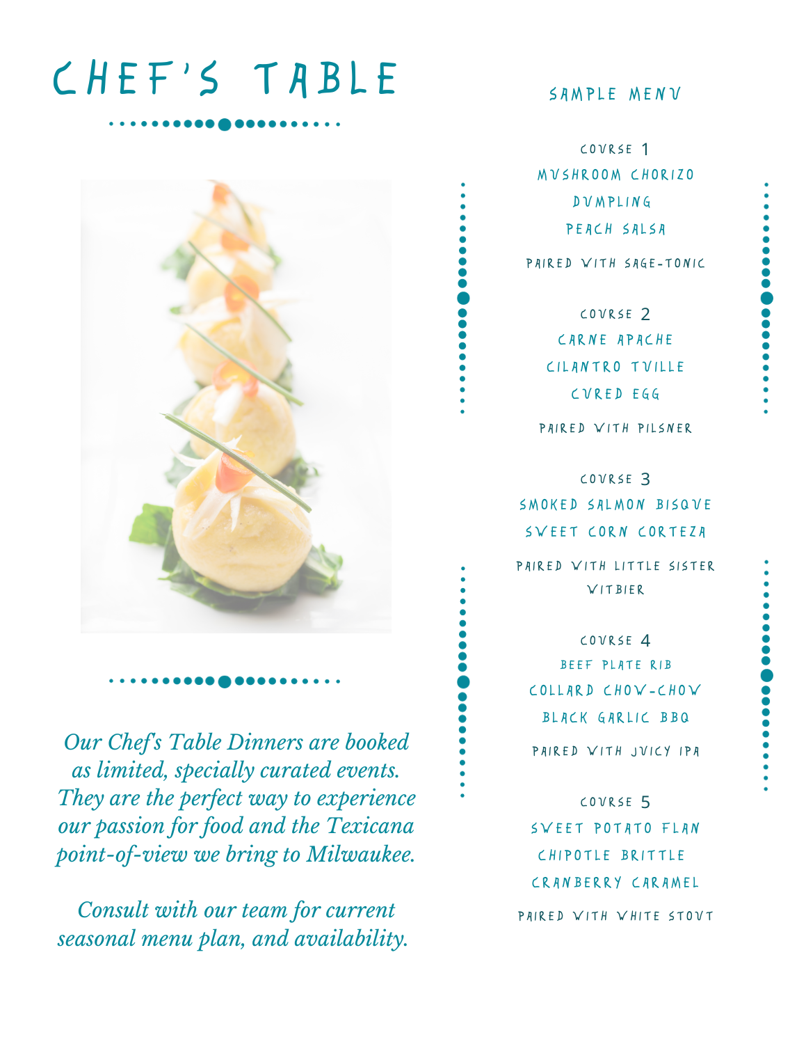 Private Event Menu Examples Private Event Menus — Hacienda Beer Co.