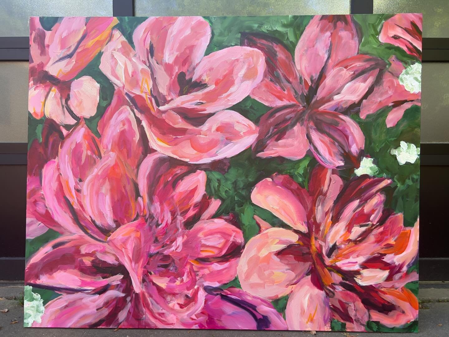 This one is called Bodacious Blooms.  48x60&rdquo;, acrylic on canvas.