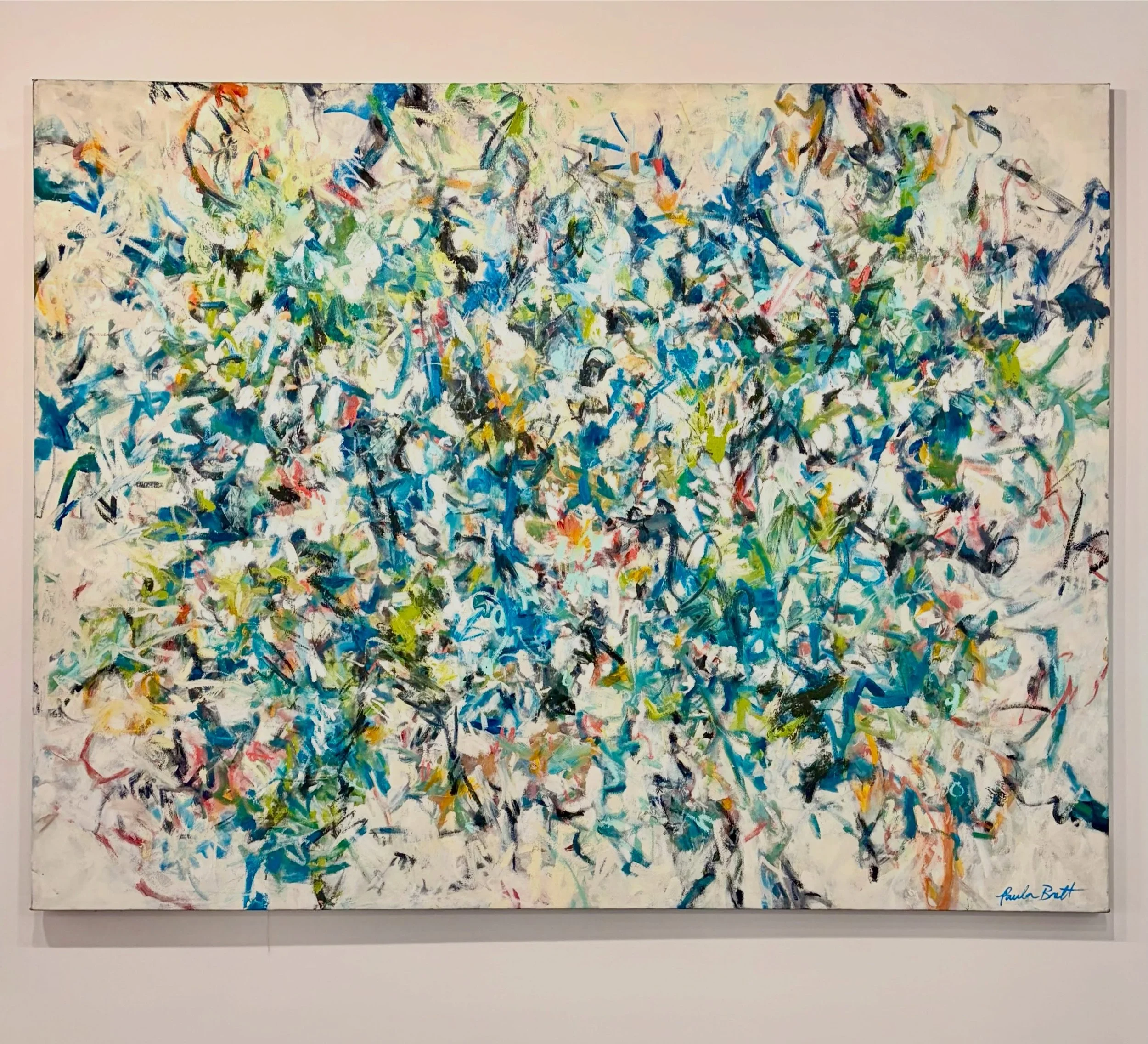 &ldquo;Good Energy&rdquo;, 78x60&rdquo;, oil on canvas, taking up S P A C E at @adcfineart! Love it hanging! Available.  Inquire with the gallery with interest.  All work can be shipped easily anywhere! 🖼️📦