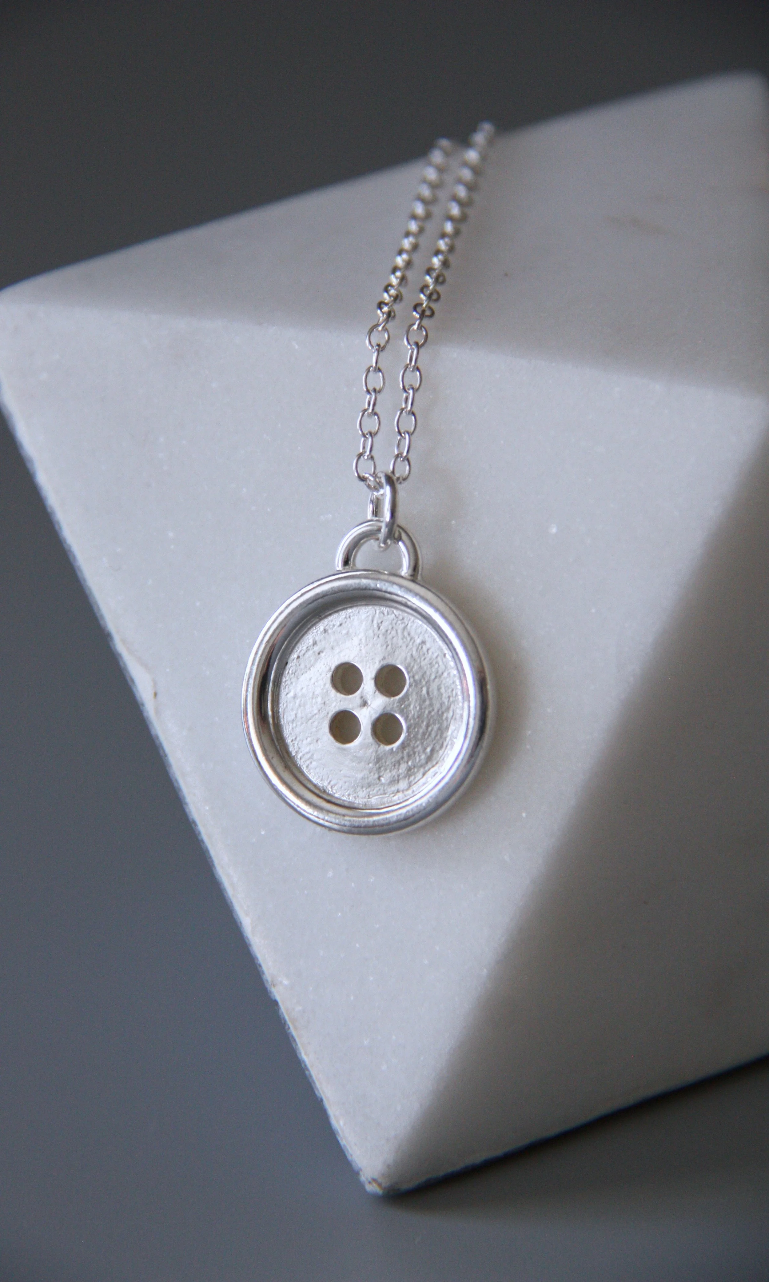 Medium Button Pendant Necklace
