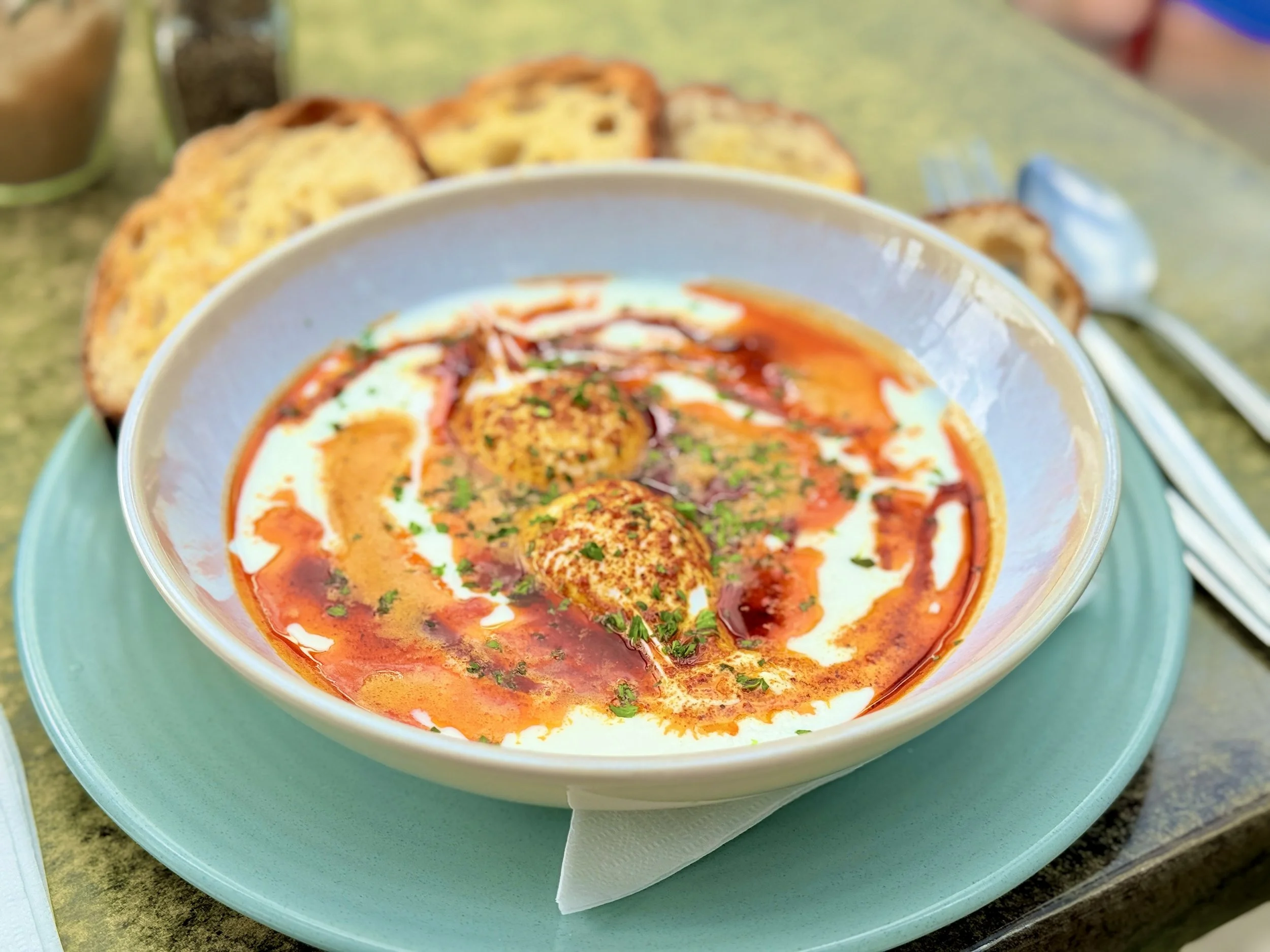 Turkish Eggs from Chocolate Dayz Cafe, Days Bay, Lower Hutt in Wellington, New Zealand