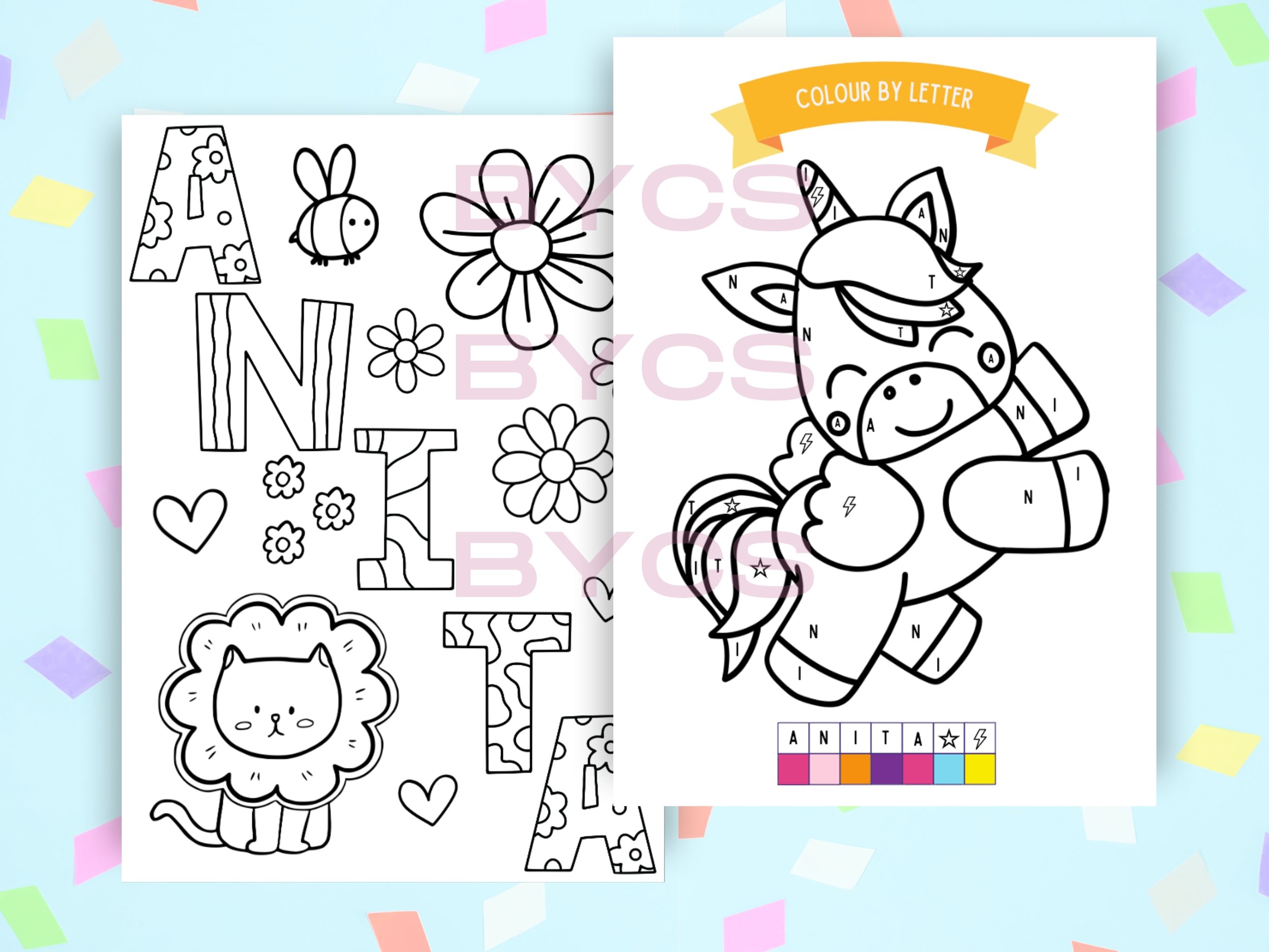 customised activity book for child named Anita