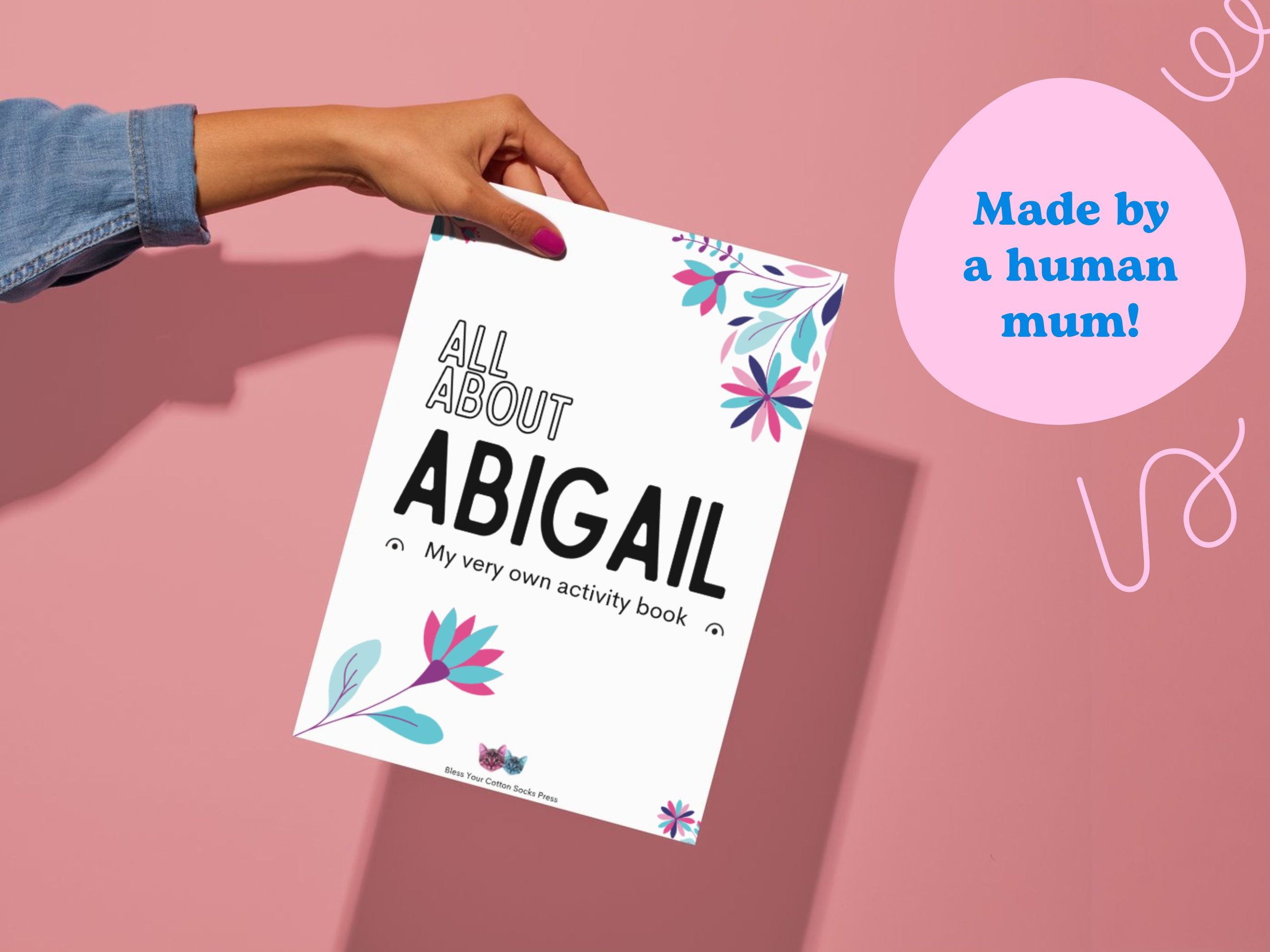 digital activity book for child named Abigail