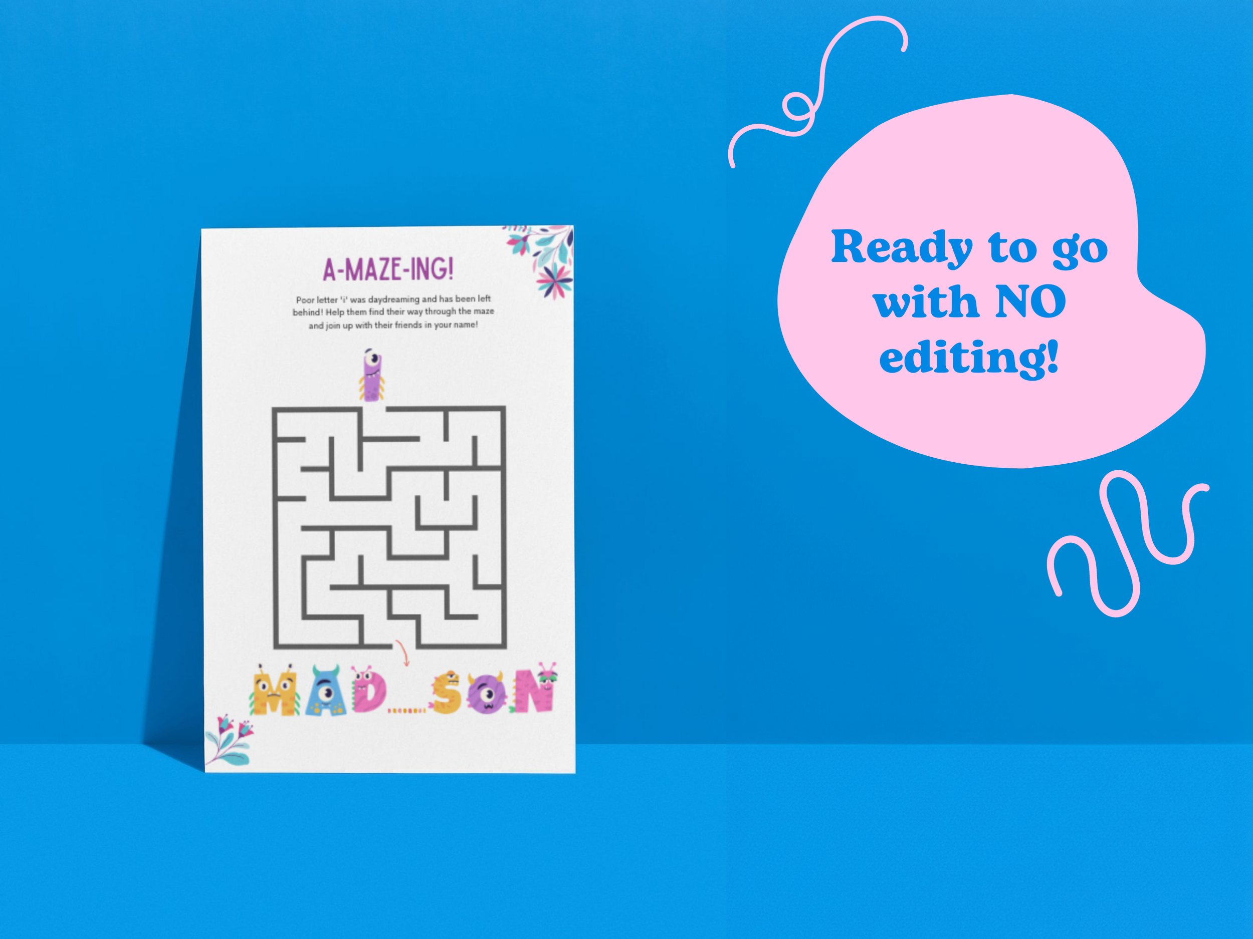 maze puzzle for a kid called Madison