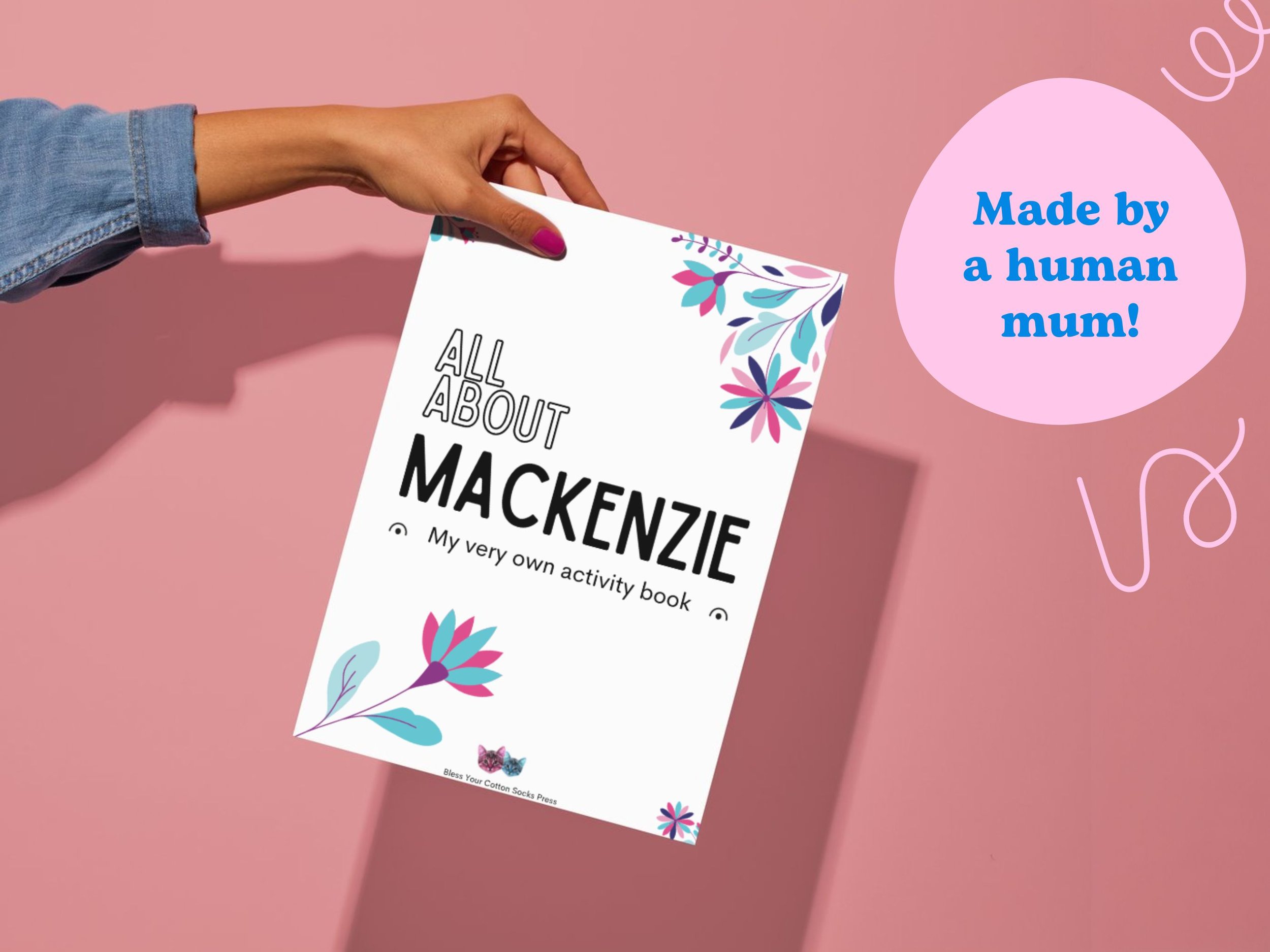 custom digital activity book for child named Mackenzie personalised educational puzzle homeschool bundle