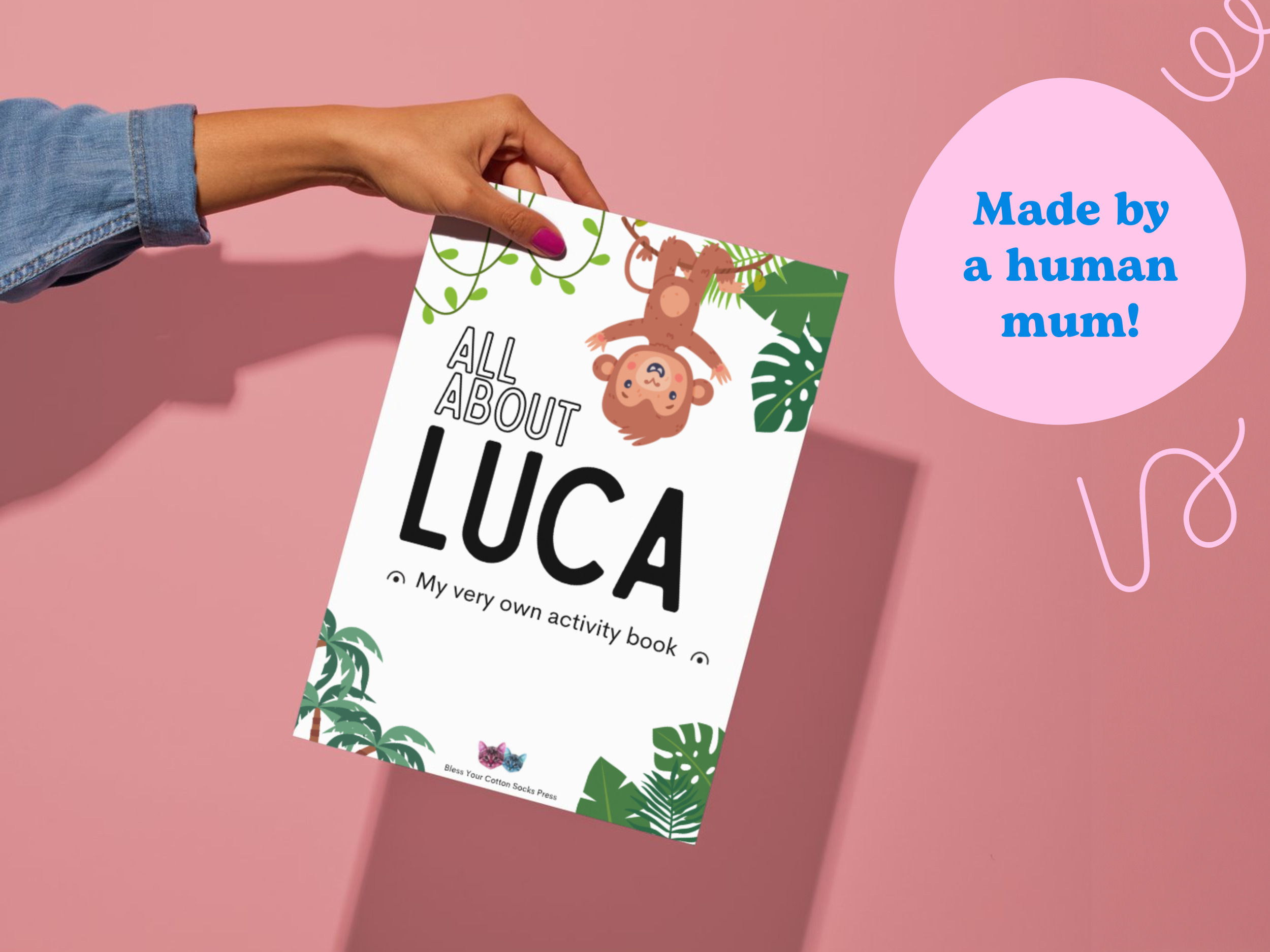 digital activity book for child named luca