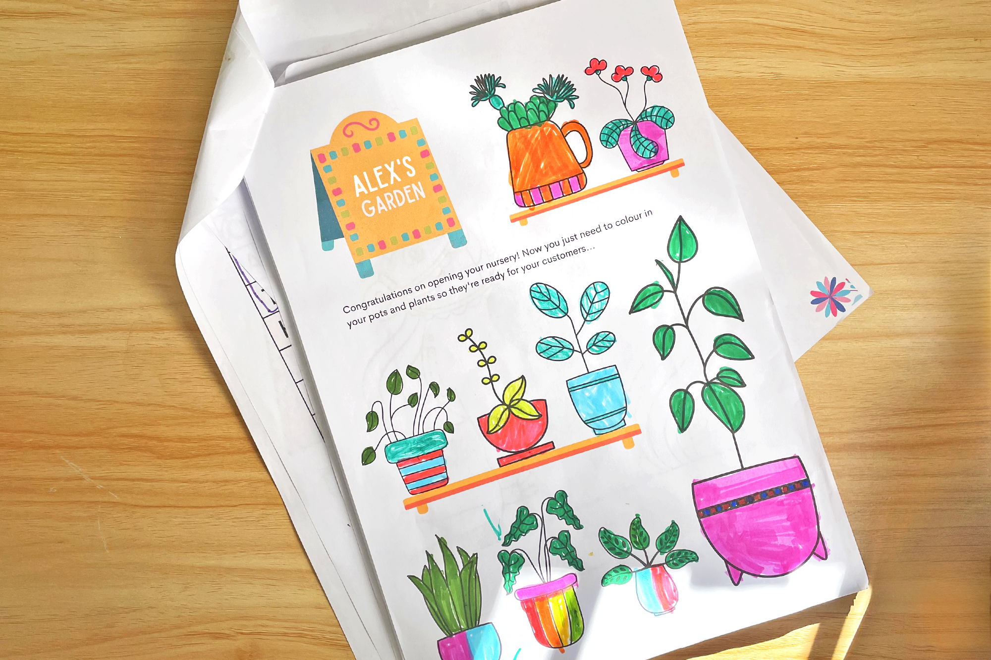 digital activity book for child named Alex