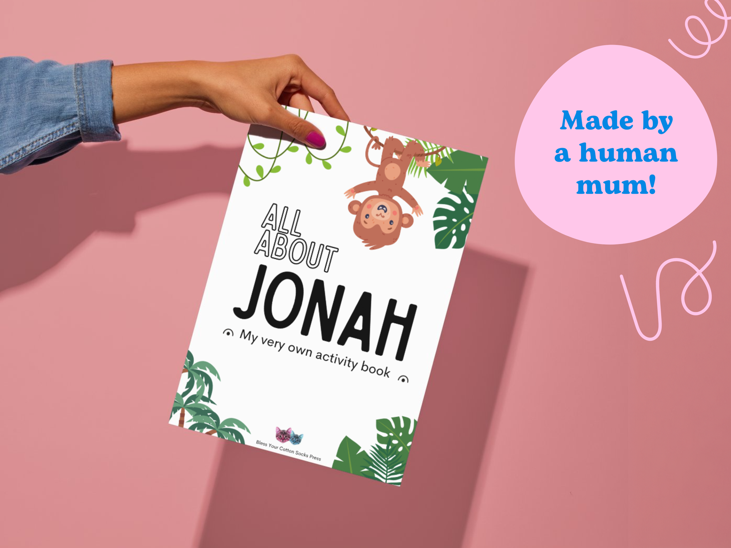 customised activity book for child named jonah