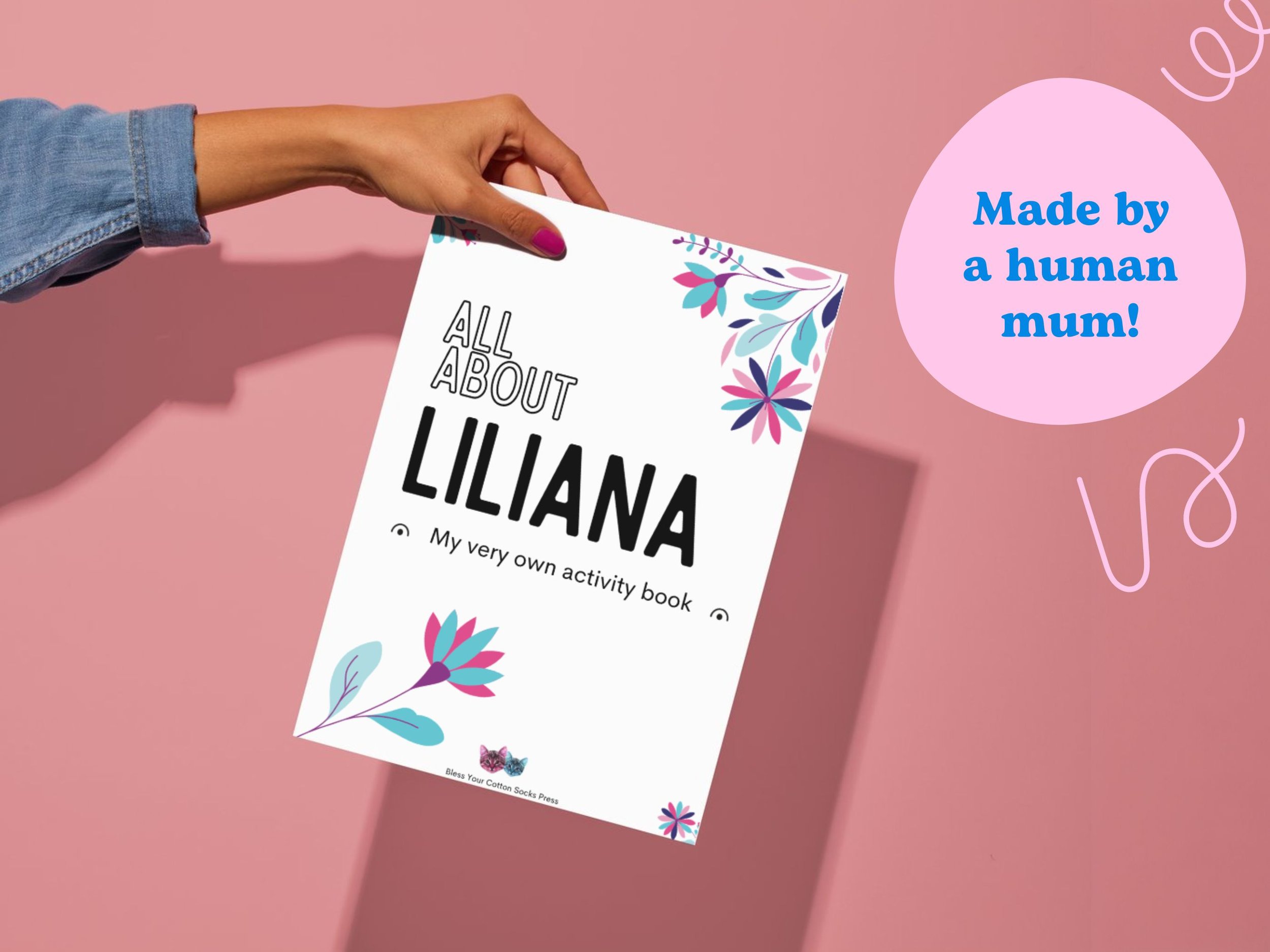 custom digital activity book for child named Liliana personalised educational puzzle homeschool bundle
