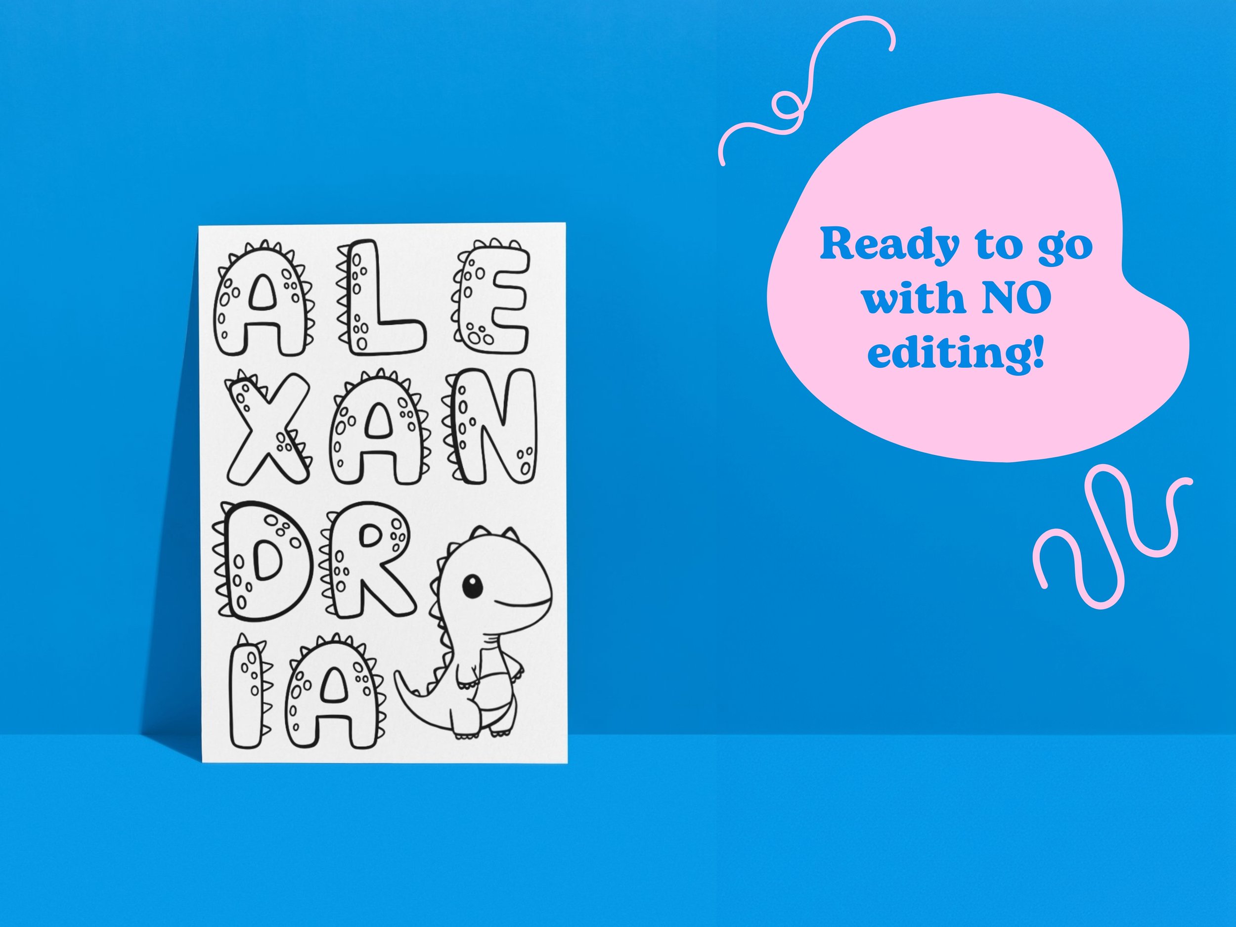 A personalised activity book for a child named Alexandria